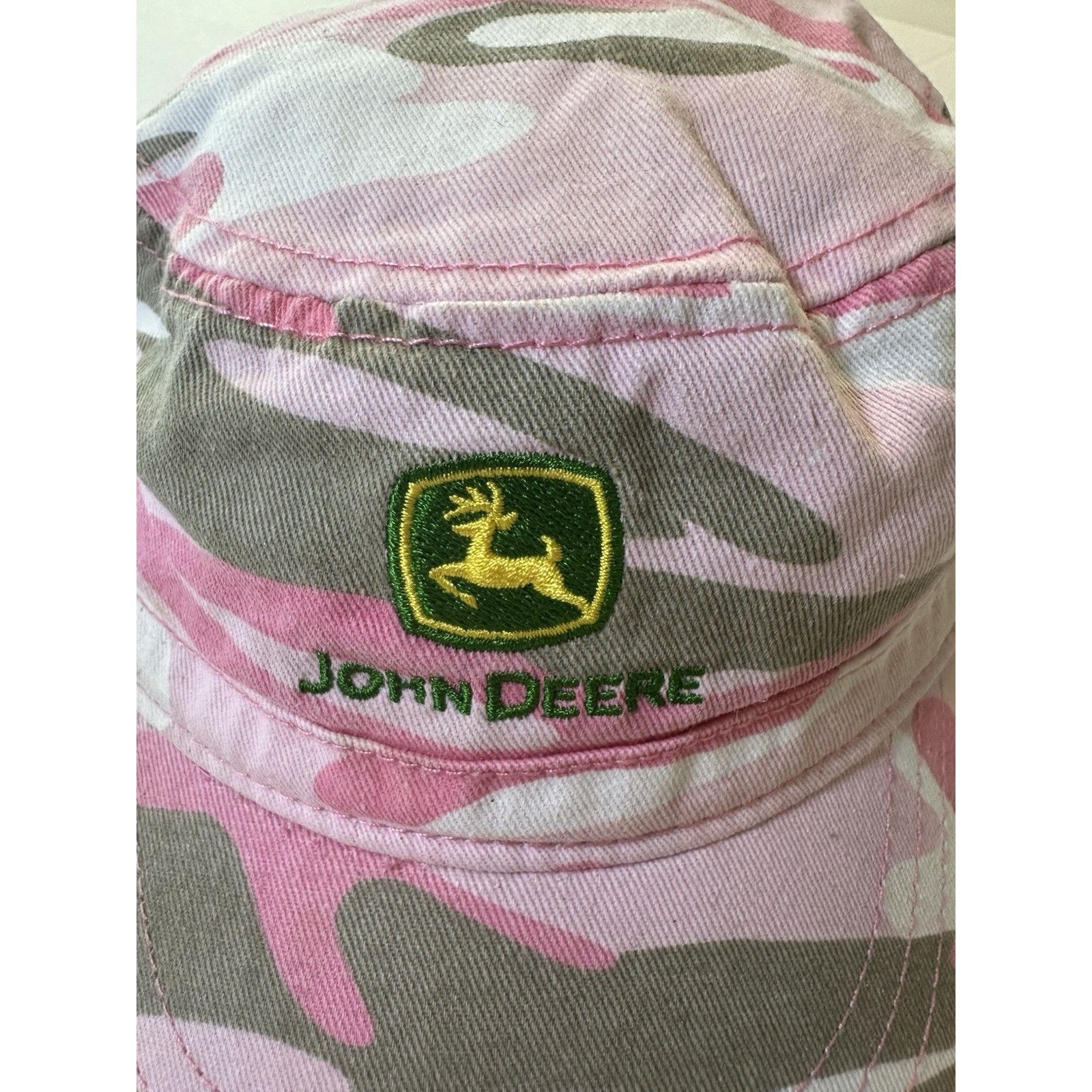 John Deere John Deere Pink Camo Military Cap/Hat L/XL Strap Back 2011 Size ONE SIZE - 3 Thumbnail