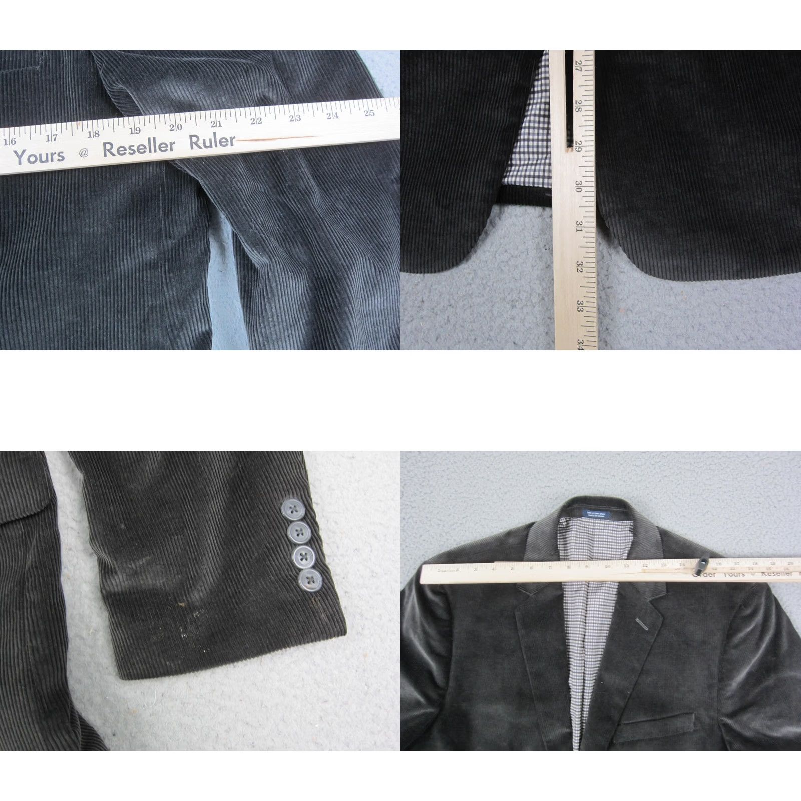 Vintage VINTAGE Saddlebred Blazer Jacket Mens 42R Black Corduroy Classic Western 80s 90s Size 42R - 8 Thumbnail