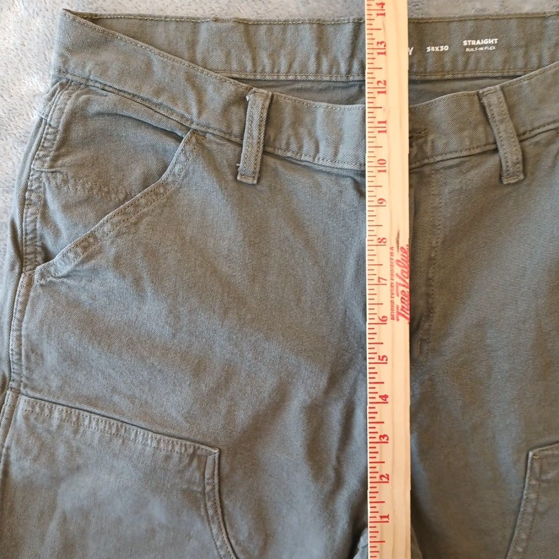 Old Navy Old Navy Pants Mens 38 Gray Double Knee Carpenter Utility Canvas Workwear 36x28 Size US 38 / EU 54 - 4 Thumbnail