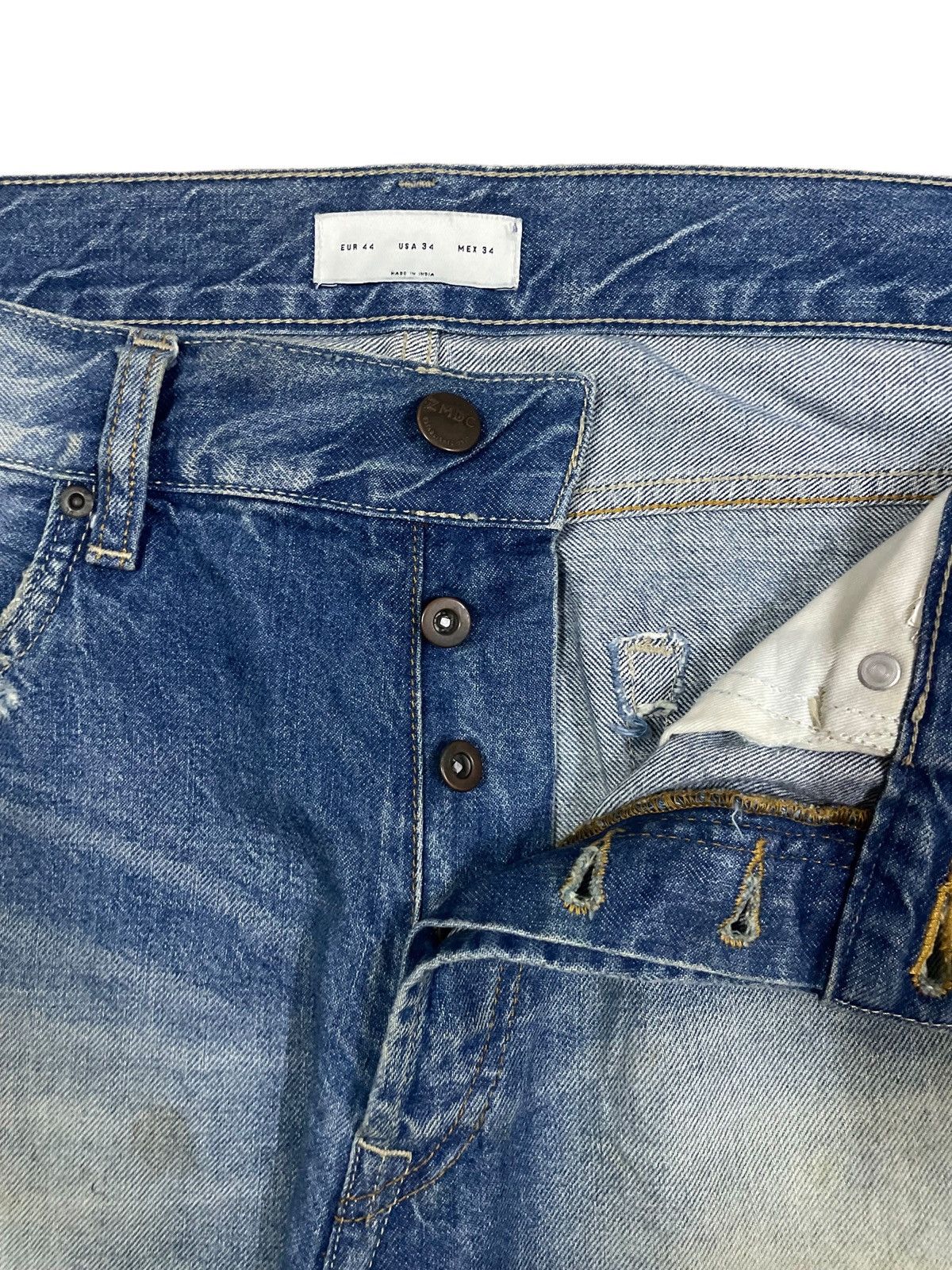 Kapital Vintage Japanese Brand Crazy Denim Wash Boro Tapered Jeans Size US 36 / EU 52 - 6 Thumbnail