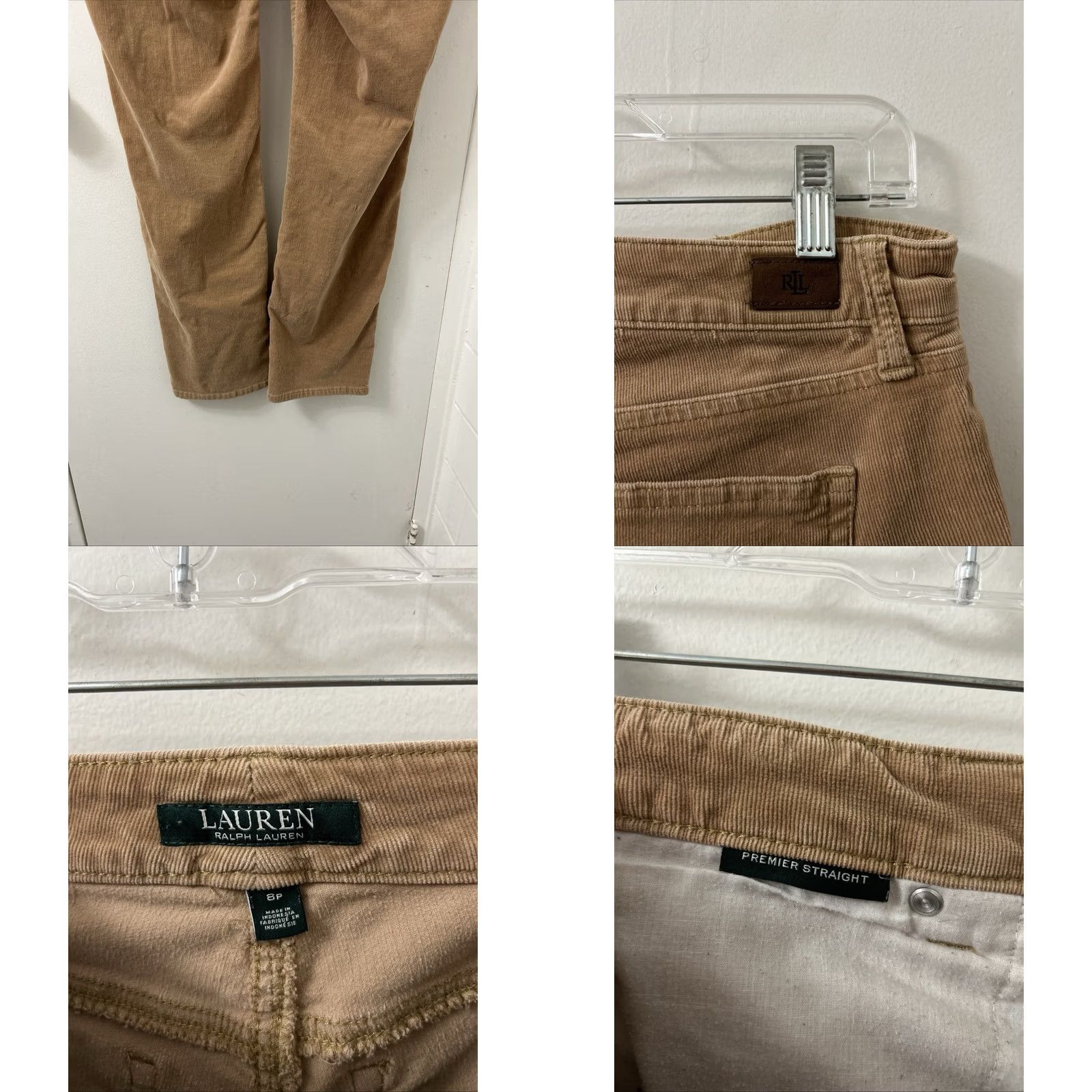 Ralph Lauren Lauren Ralph Lauren Corduroy Pants Womens 8 Brown Straight Slim Chino 32x27 Premier YKK Button Zipper Pocket(s) Machine Washable Vintage No Size 30" / US 8 / IT 44 - 8 Thumbnail