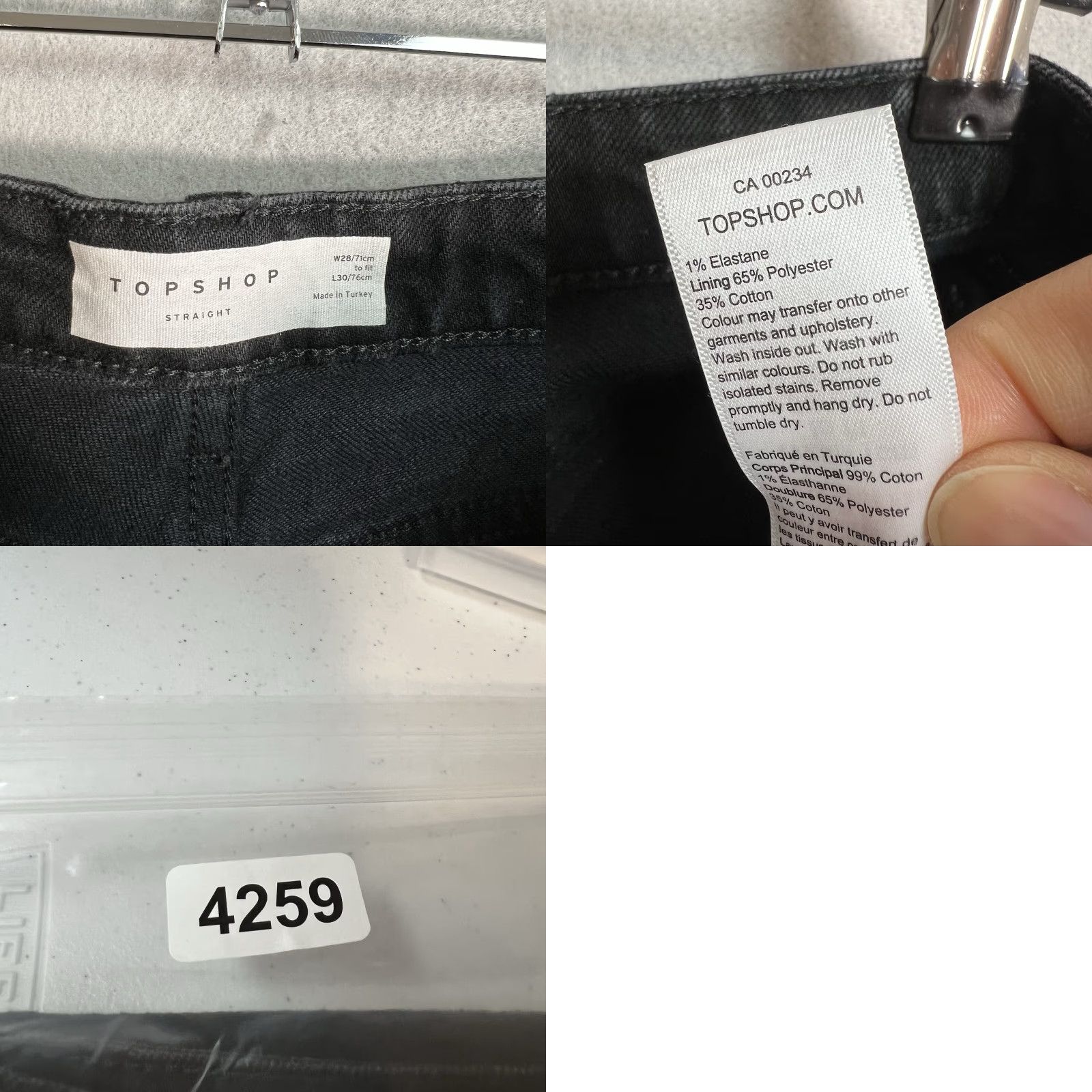 Topshop NWT! Topshop Jeans Womens Size W28 L30 Black Straight Raw Hem Size 26" / US 2 / IT 38 - 8 Thumbnail