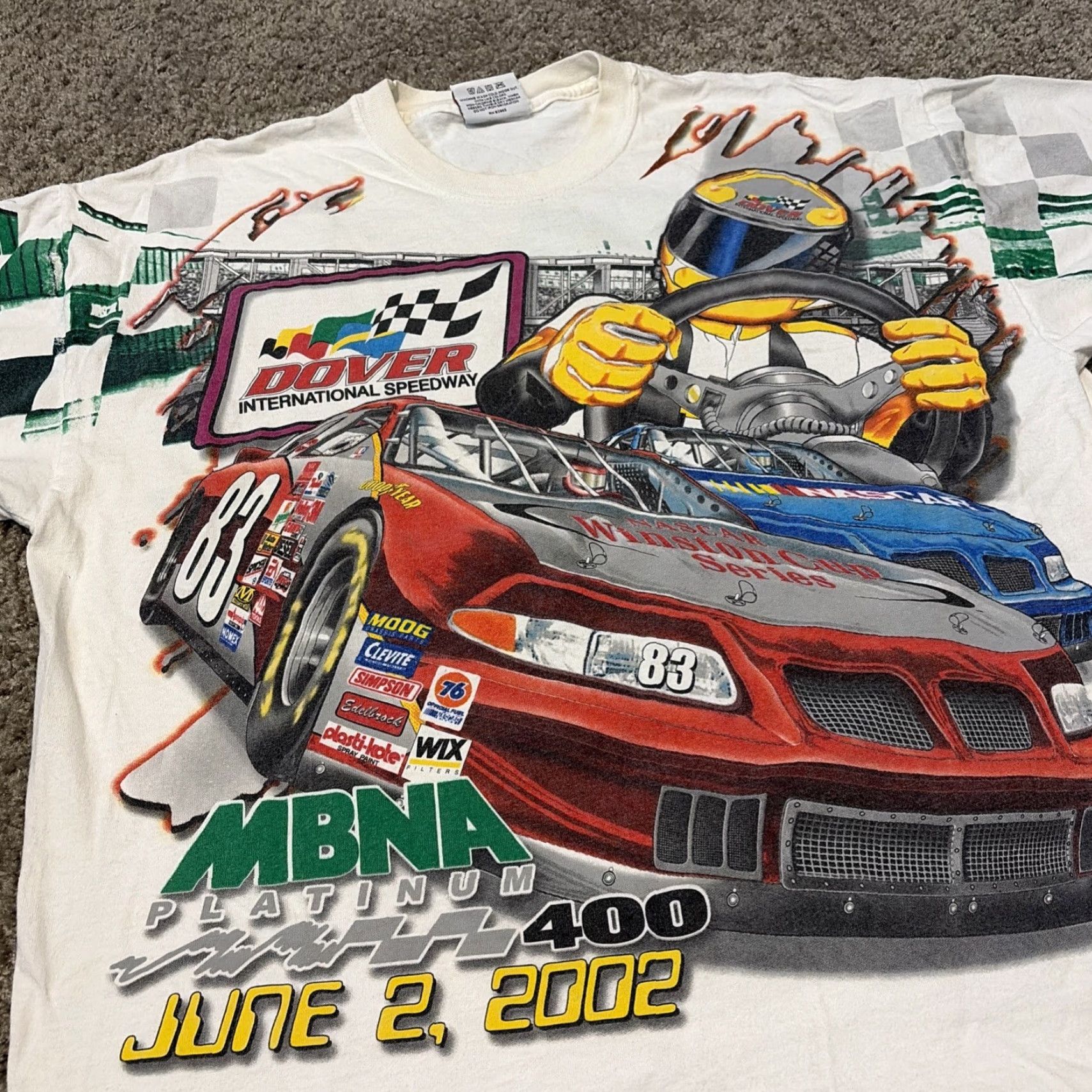 Chase Authentics VINTAGE Dover Speedway NASCAR Racing All Over Print T-Shirt Large White Mens L Chase Authentics Size US L / EU 52-54 / 3 - 3 Thumbnail