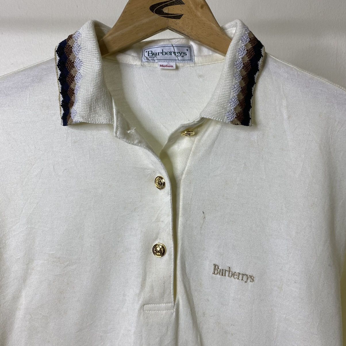 Burberry × Vintage Vintage 90s Burberrys Classic Style Polo T Shirt Size US M / EU 48-50 / 2 - 2 Thumbnail