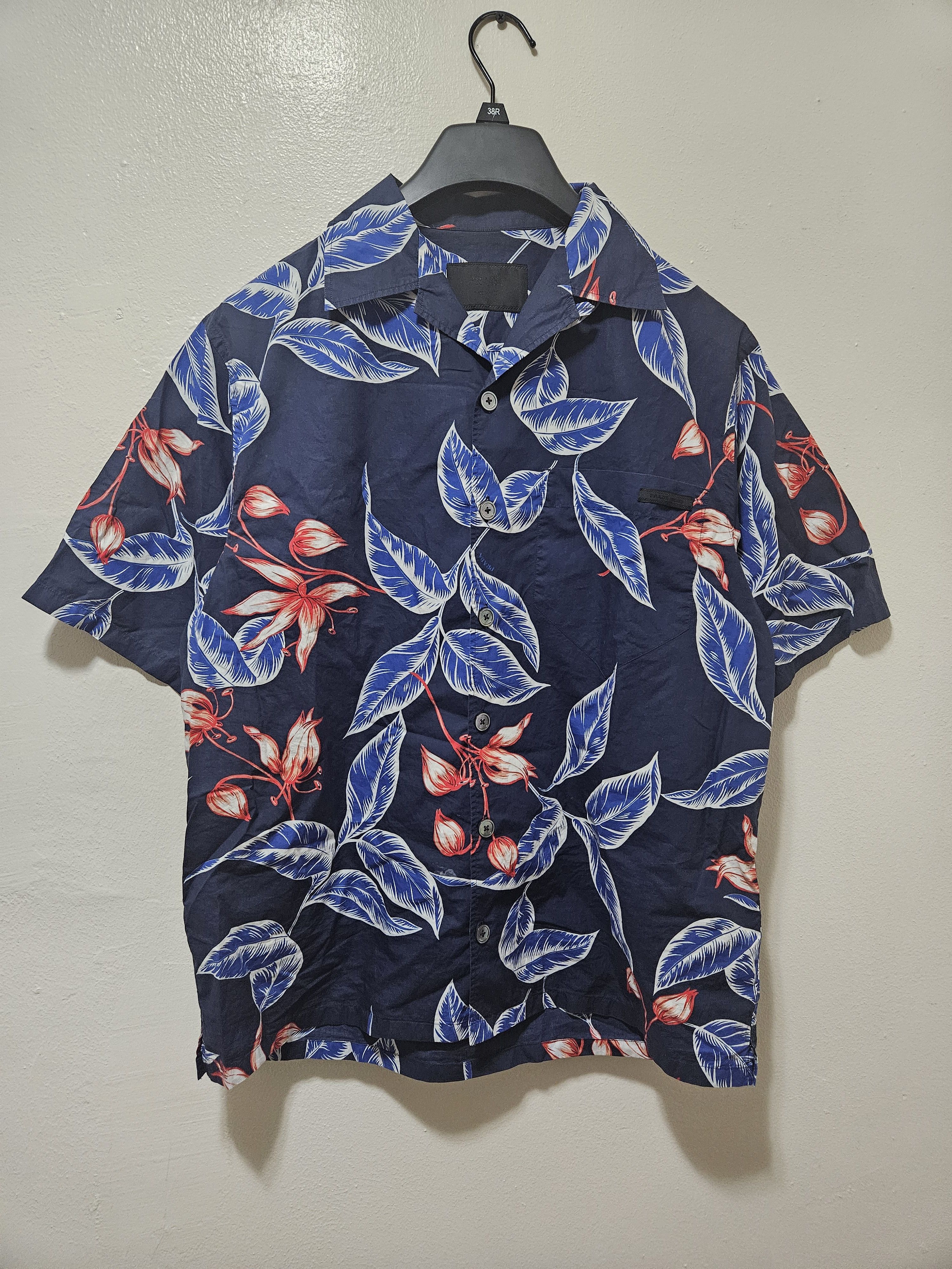 Prada Oversized Floral Print Blue Button Up Shirt Size US S / EU 44-46 / 1 - 1 Thumbnail