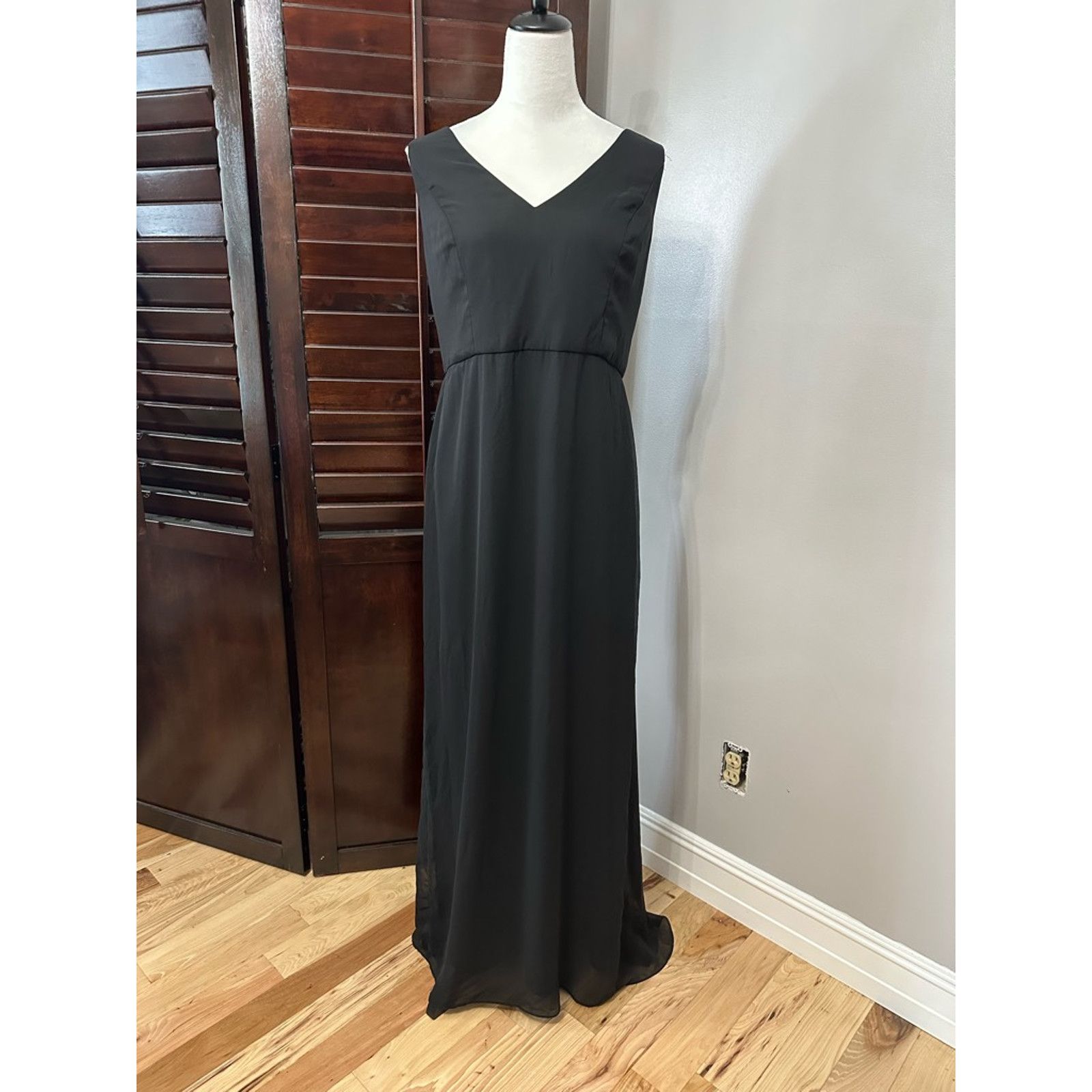 image of Unlisted Social Bridesmaids Dress Black Lined Maxi Sleeveless Bow 16, Women's (Size 2XL)