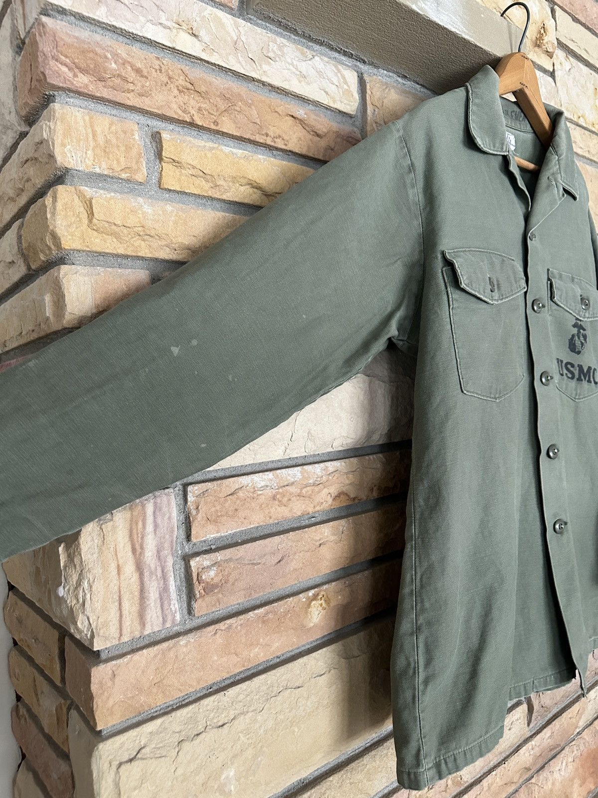 Vintage Vintage 70s USMC Stencil OG-107 Sateen Utility Shirt P64 Size US M / EU 48-50 / 2 - 5 Thumbnail