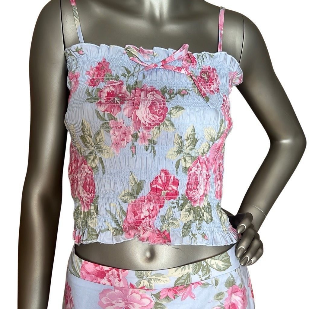 Other NWT WAYF Smock Tube Top and Maxi Tiered Skit Set Floral (011) Size XS / US 0-2 / IT 36-38 - 2 Thumbnail