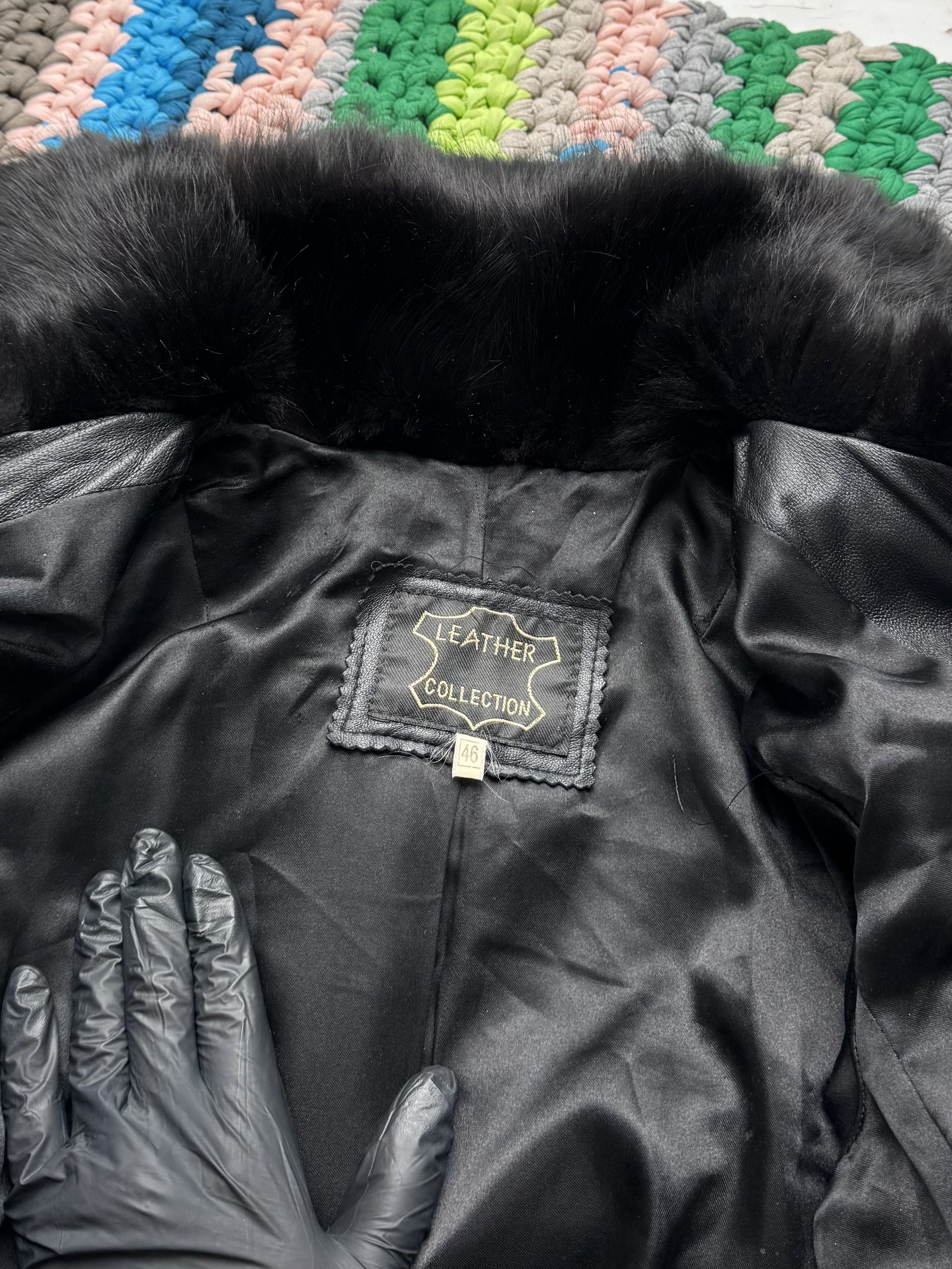 Vintage Women Vintage Leather Real Fur Jacket Winter Coat (D15) Size M / US 6-8 / IT 42-44 - 15 Thumbnail
