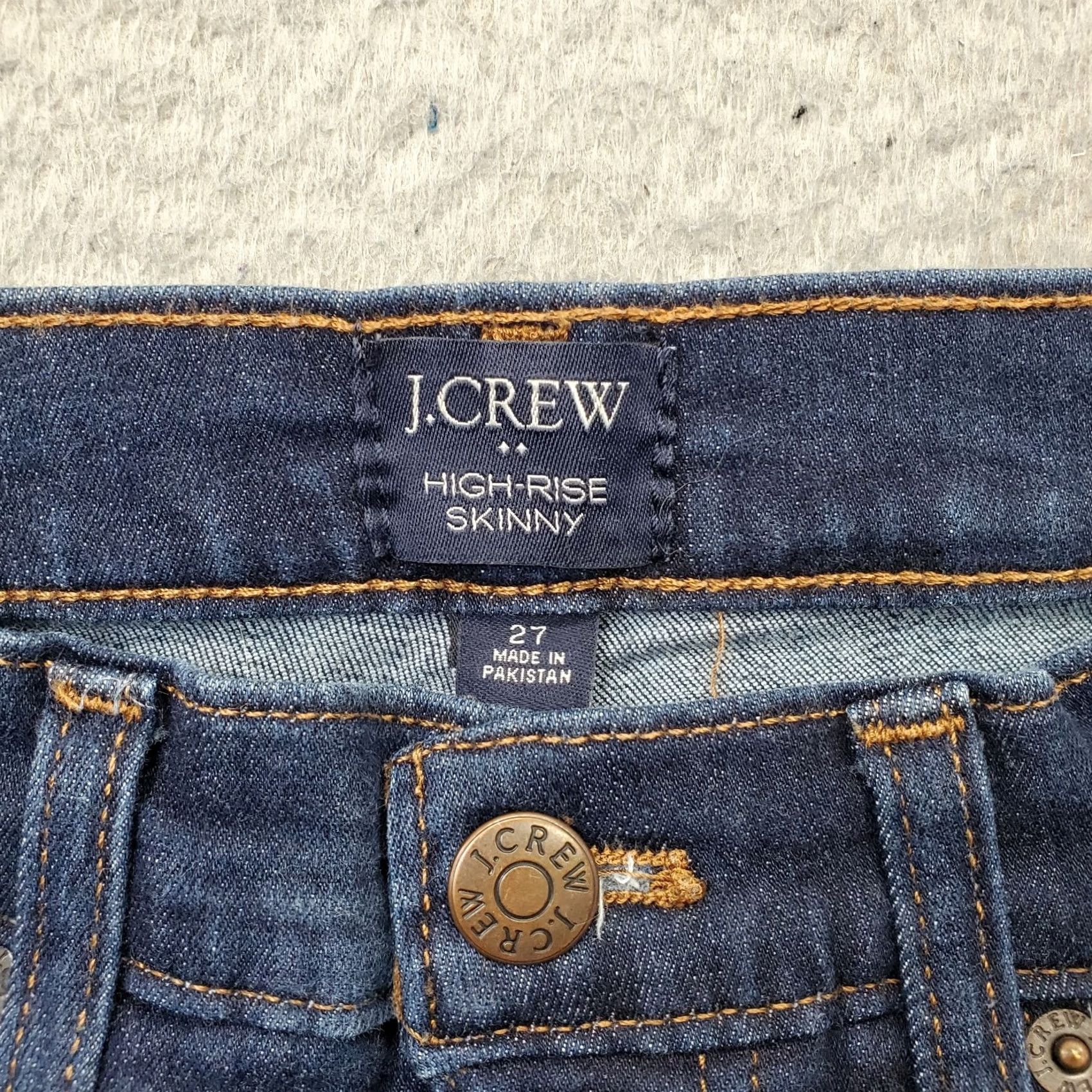 J.Crew J.CREW Jeans Womens 27 Blue Denim Flat Front Dark Wash Stretch High-Rise Skinny Jeans Womens 27 Blue Denim Dark Wash Stretch High-Rise Skinny Size 27" / US 4 / IT 40 - 7 Thumbnail