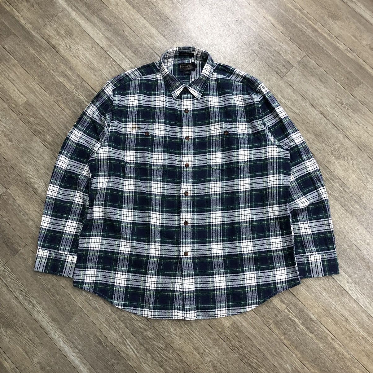 Flannel × Pendleton Vintage Pendleton “Hawthorne” Flannel Shirt – Elbow Patch Size US XL / EU 56 / 4 - 6 Thumbnail