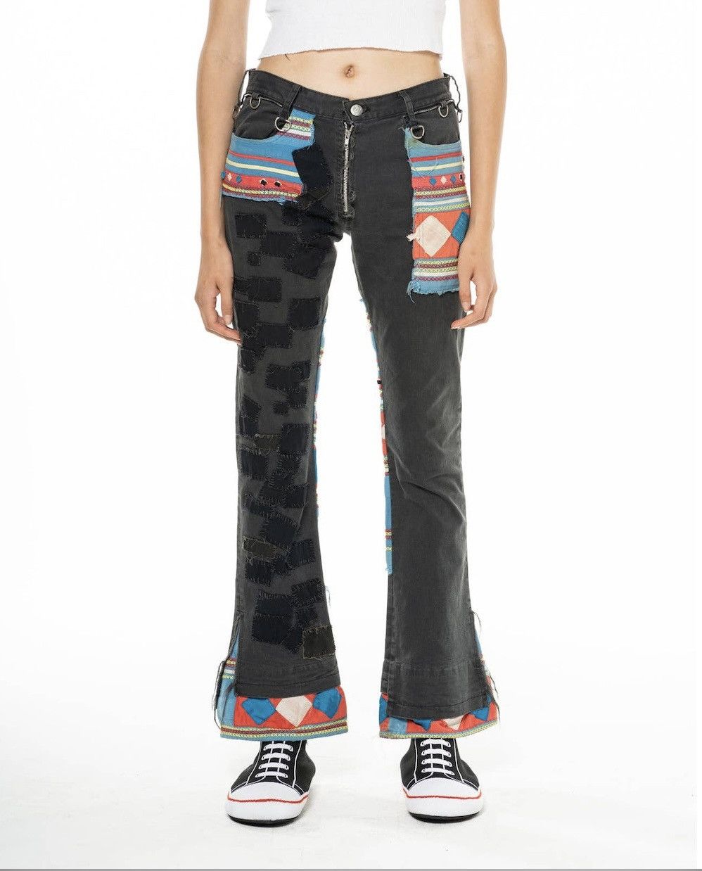 Undercover SS03 Undercover Scab Ethnic Patchwork Flare Pants Size US 29 - 24 Thumbnail