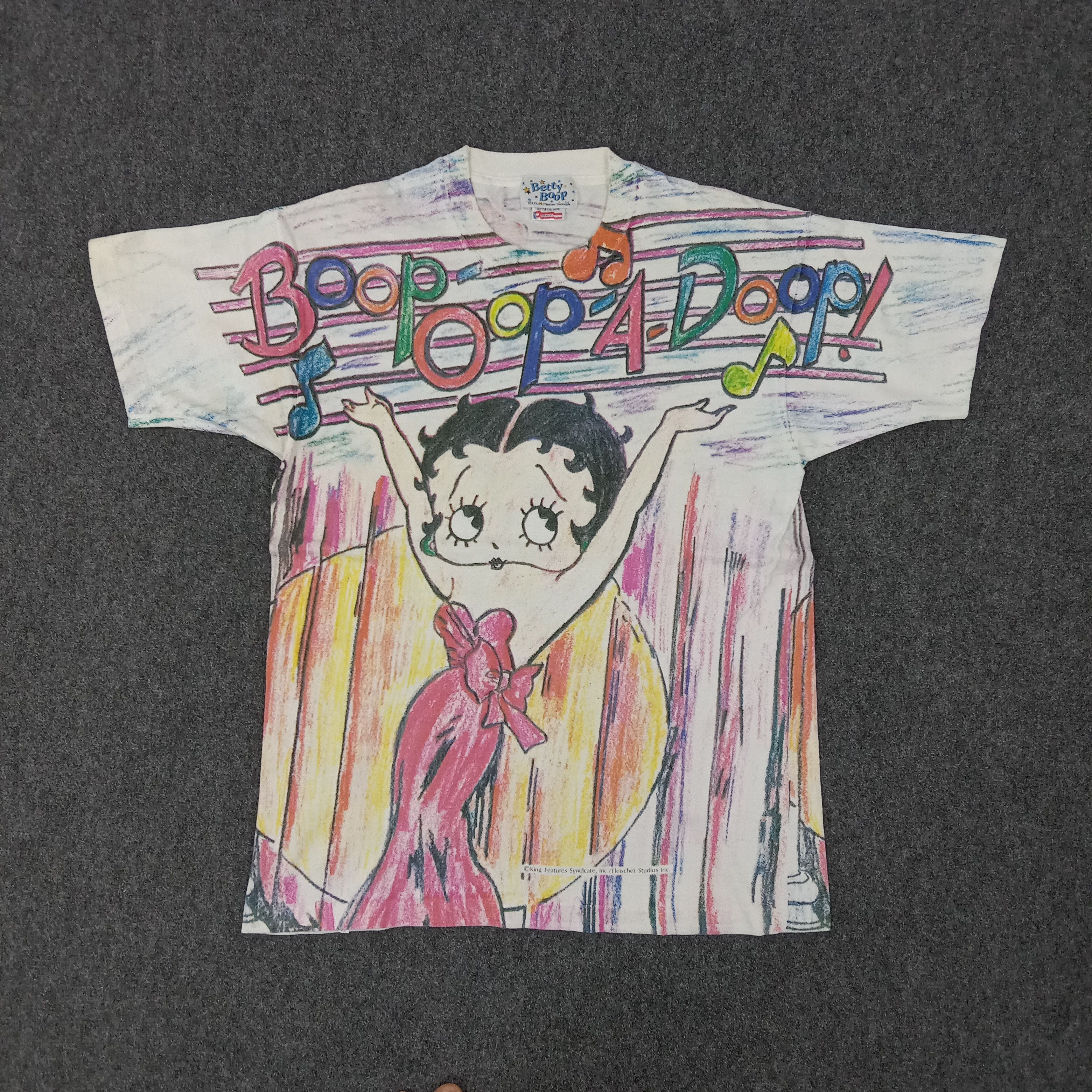 Anime × Cartoon Network × Vintage Vintage 90's Betty Boop American Cartoon Full Print Tshirt Size US M / EU 48-50 / 2 - 1 Thumbnail