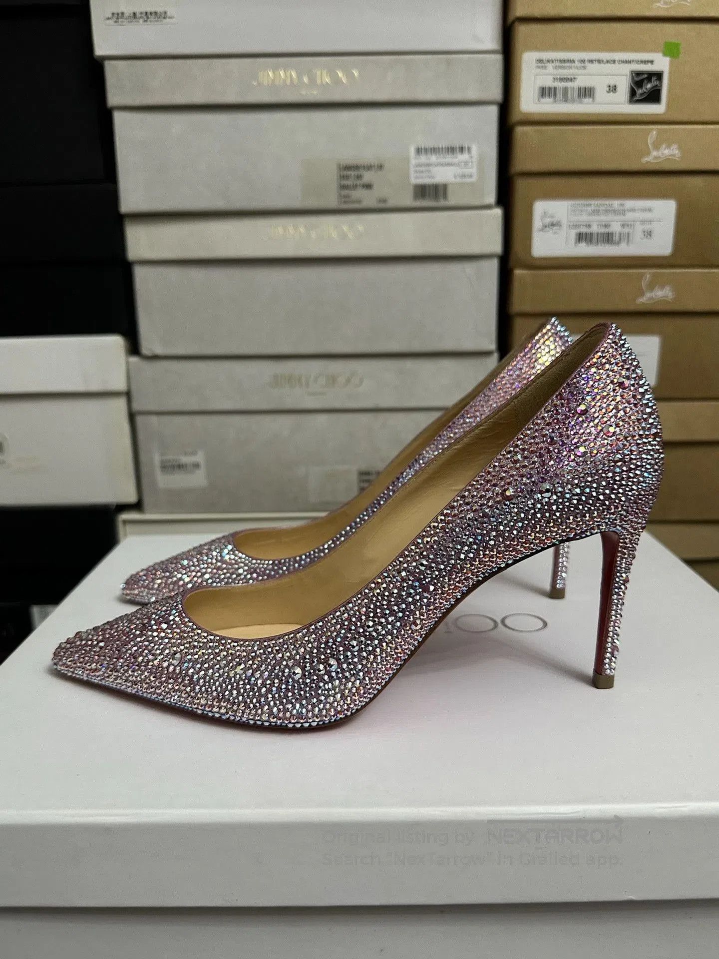 Christian Louboutin Christian Louboutin Red Sole Crystal Heels. Size US 6 / IT 36 - 5 Thumbnail