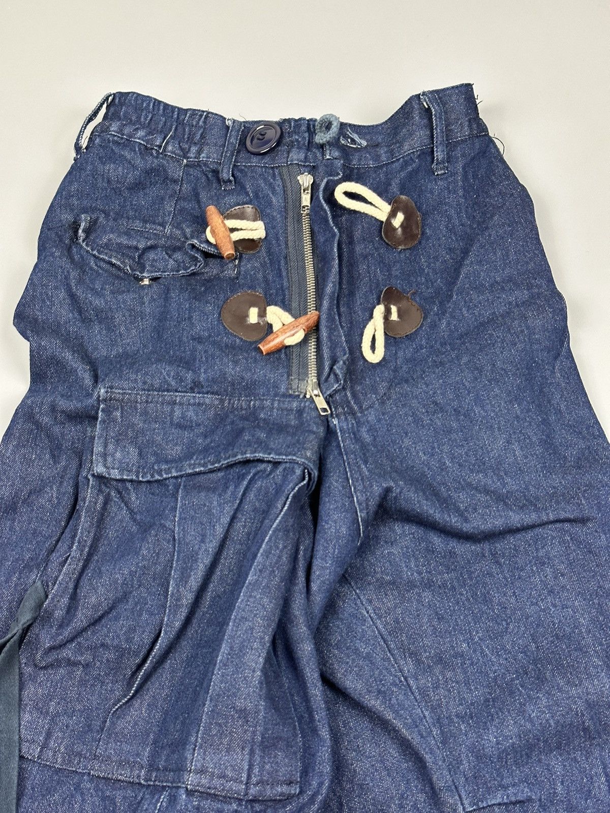If Six Was Nine × Le Grande Bleu (L.G.B.) 🔥Rare🔥Kapital Inspired Baggy Twist Waist Sashiko Denim Size US 35 - 14 Thumbnail