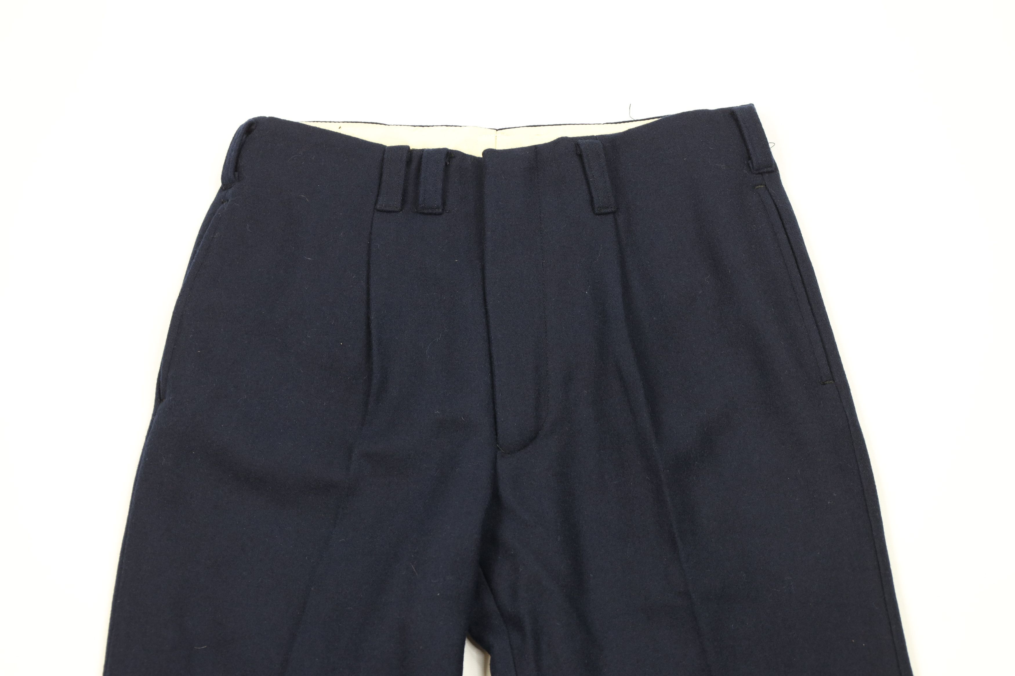 Vintage Vintage 70s Streetwear Wool Wide Leg Chino Pants Blue Size US 29 - 2 Thumbnail
