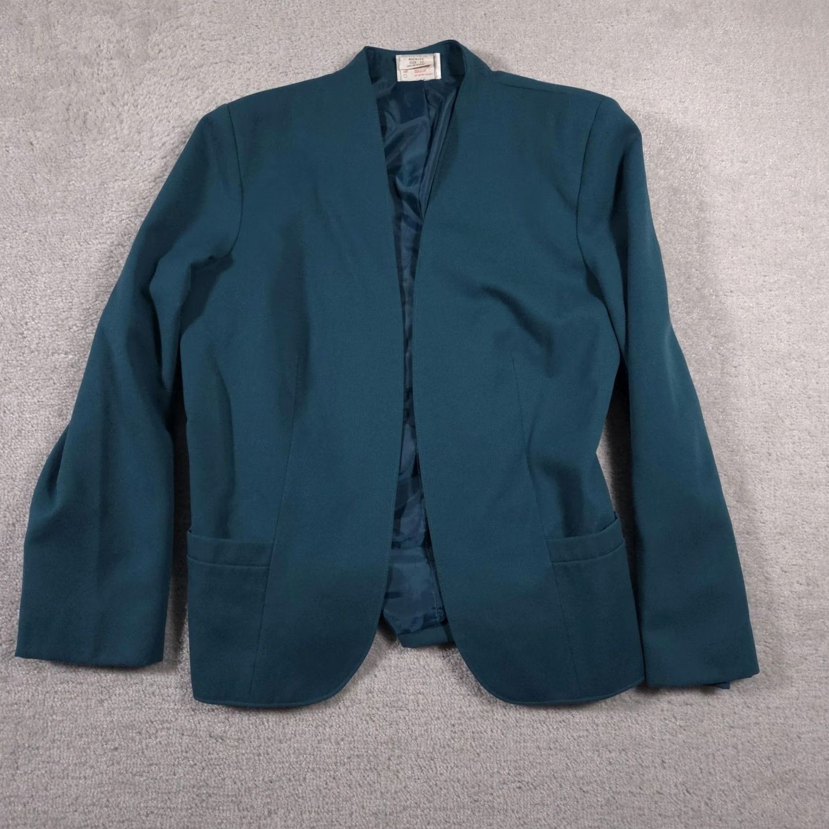 Vintage VINTAGE TanJay Blazer Womens 12 Open Front Made USA Acrylic Polyester Jacket Green Size XL / US 12-14 / IT 48-50 - 2 Thumbnail