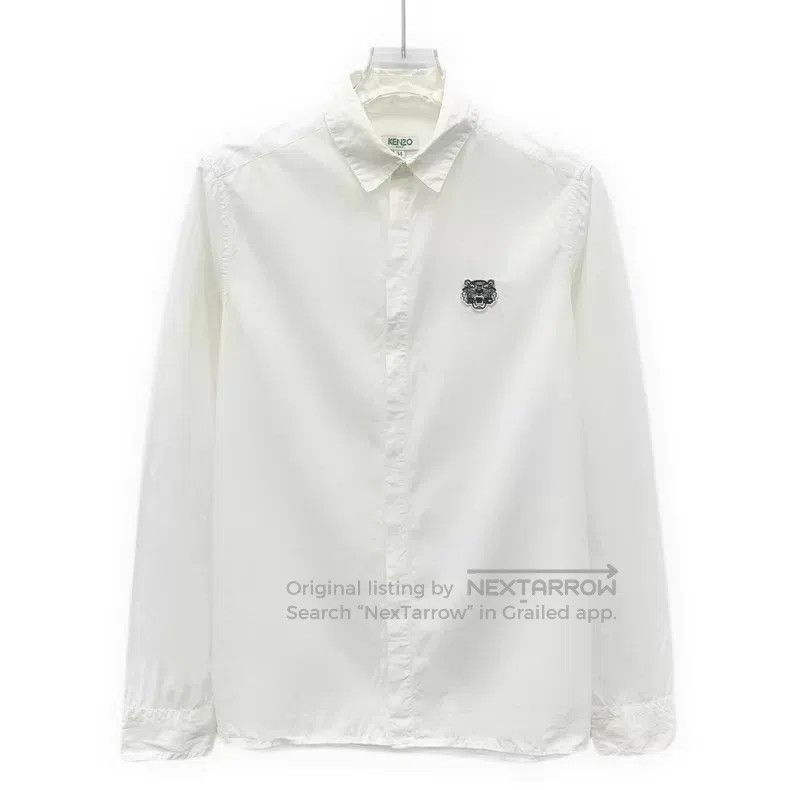 Kenzo Kenzo White Tiger Head Embroidered Cotton Collar Single Br Size XXS / US 00 / IT 34 - 1 Thumbnail