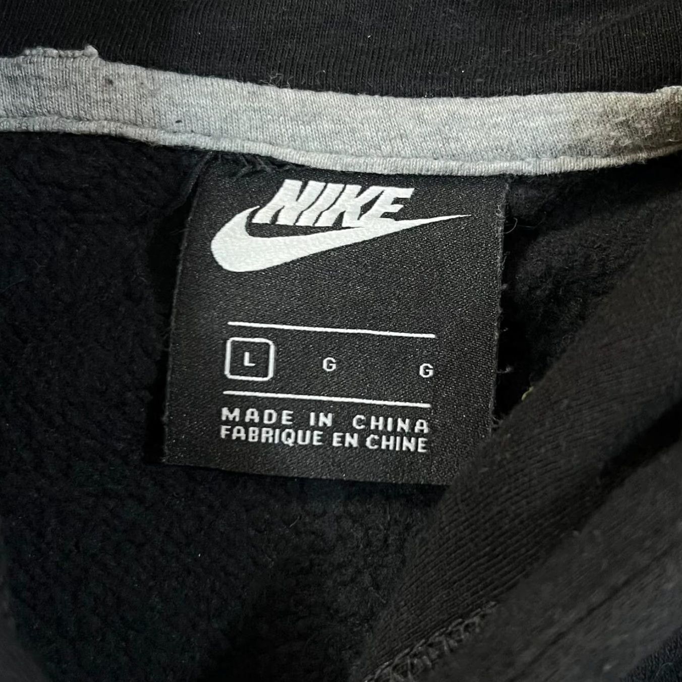 Nike NIKE "Just Do It" Big Swoosh Logo Spellout Graphic Pullover Hoodie Large Black Mens L Shirt) Size US L / EU 52-54 / 3 - 3 Thumbnail