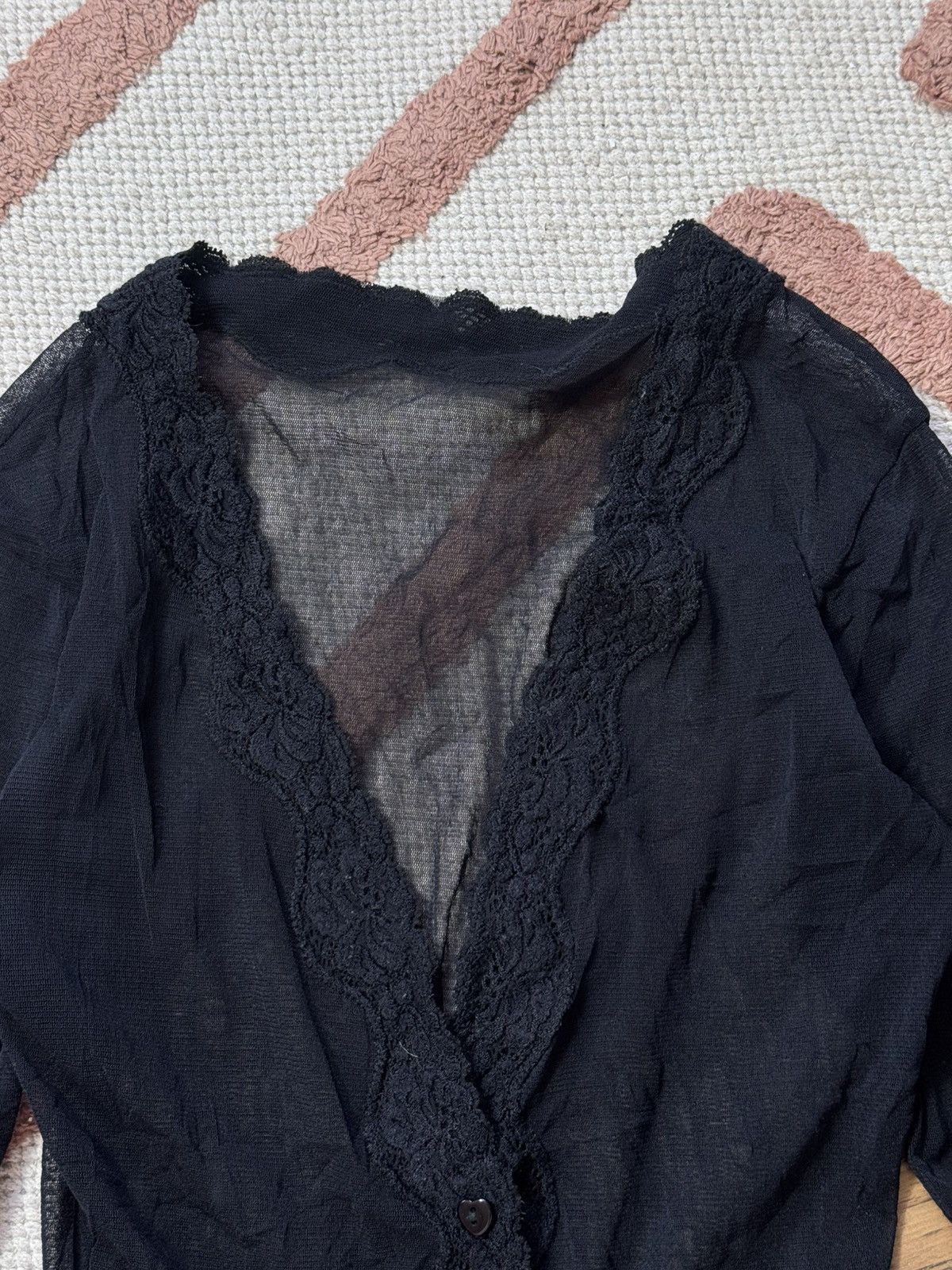 Vintage VINTAGE FULL MESH RUCHES STYLE 2000s BLOUSE Size S / US 4 / IT 40 - 2 Thumbnail