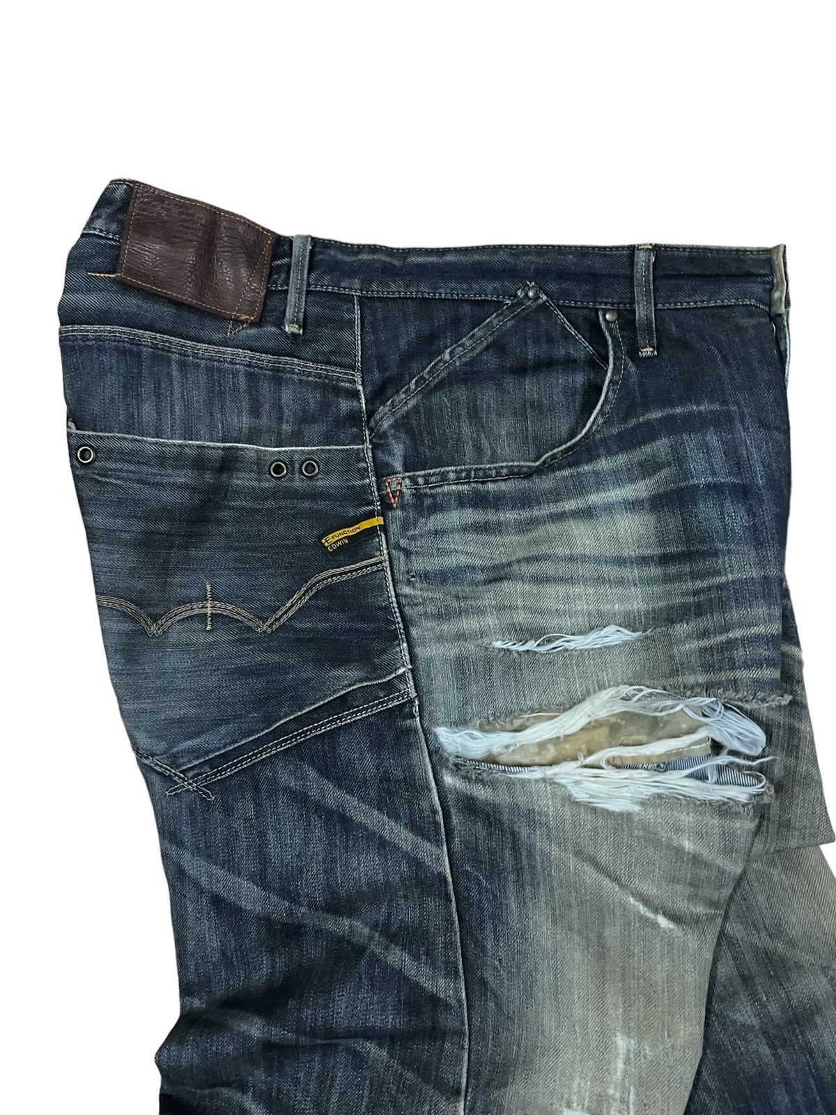 Edwin Vtg Edwin E-Function Mud Wash Camo Lining Ripped Baggy Jeans Size US 36 / EU 52 - 7 Thumbnail