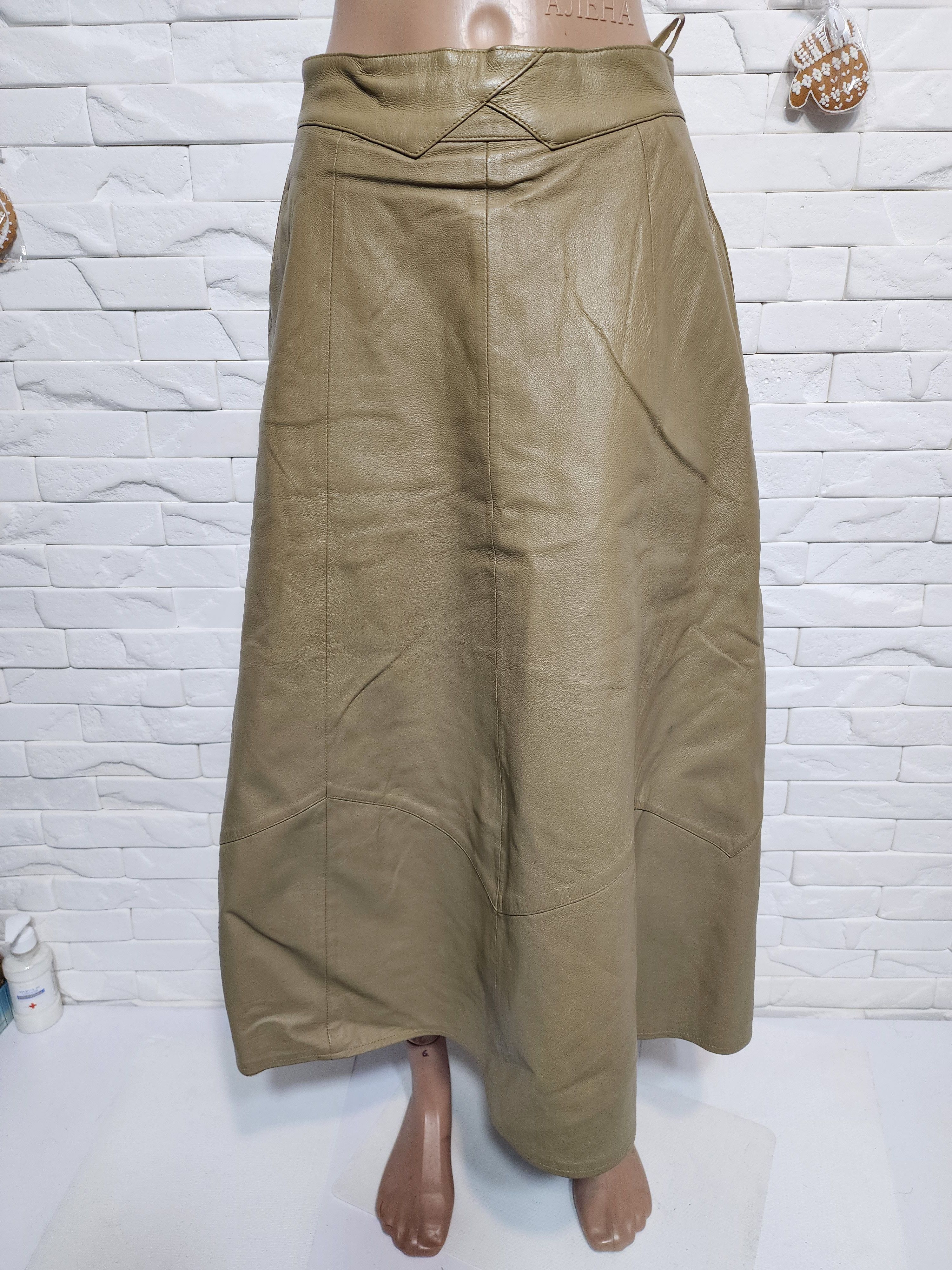 Other Brown Leather Skirt with Pockets Size 33" - 1 Thumbnail