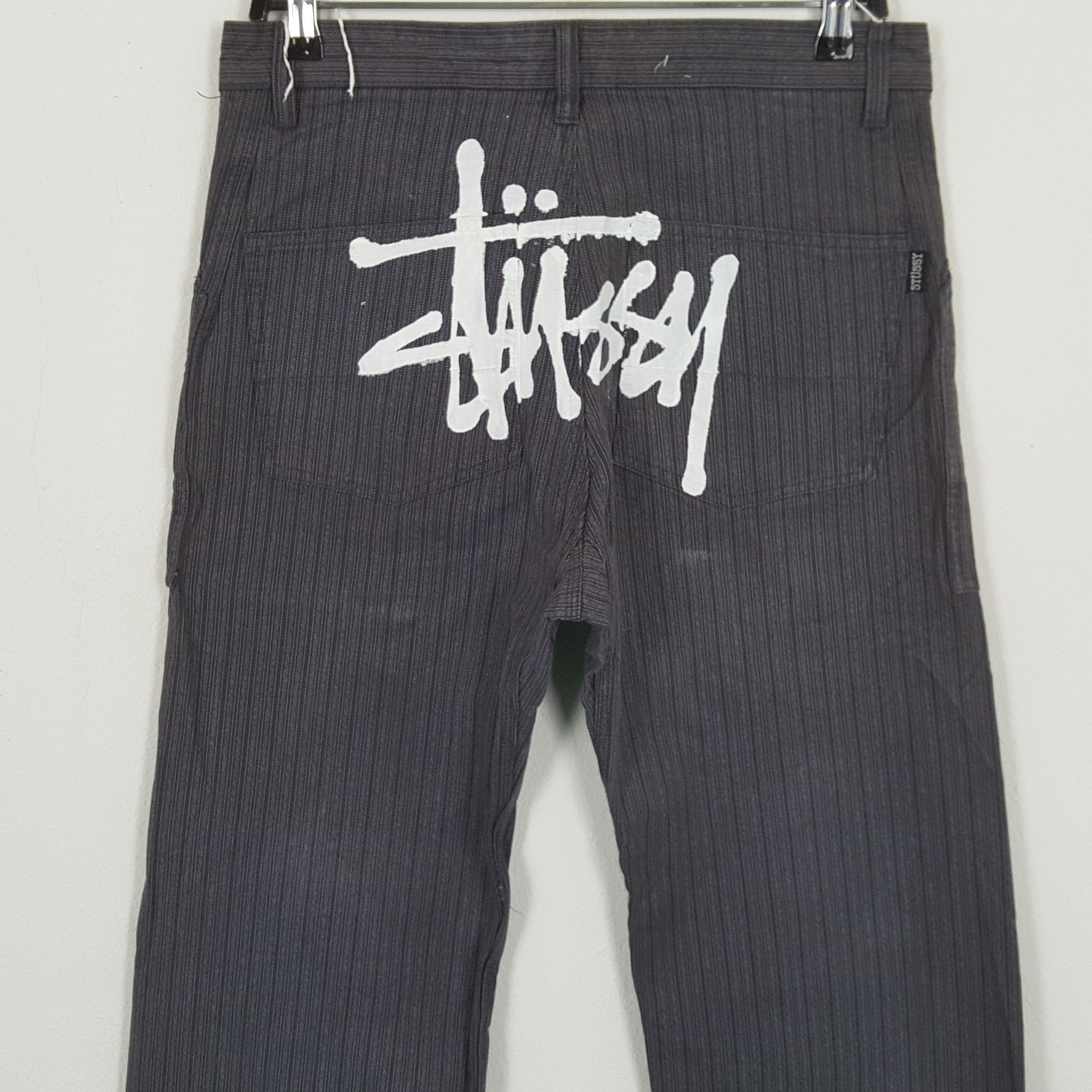 Stussy × Vintage STUSSY Streetwear Skater Custom Art Logo Style Pants Size US 31 - 2 Thumbnail