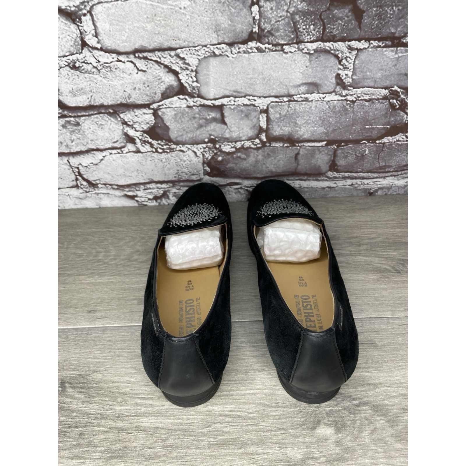 Mephisto Mephisto Air-Relax Black Suede Leather Rhinestone Heel Loafe Size US 10 / IT 40 - 6 Thumbnail