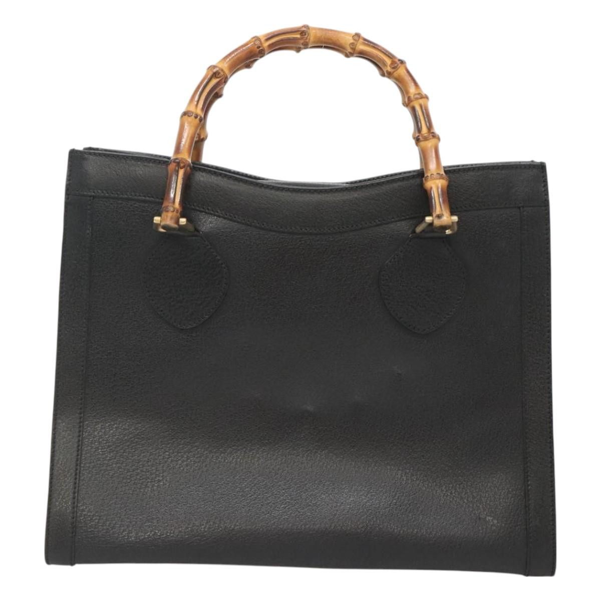 Gucci GUCCI Bamboo Hand Bag Leather Black Gold 002 1095 002 1095 Size ONE SIZE - 2 Thumbnail