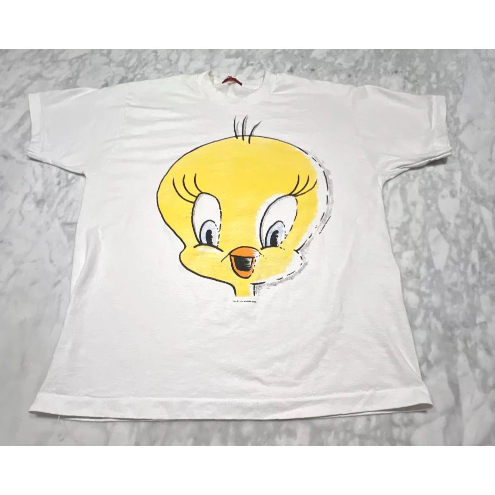 VINTAGE Warner Bros Tweety Bird Graphic T-Shirt Men Large 90s Cartoon White