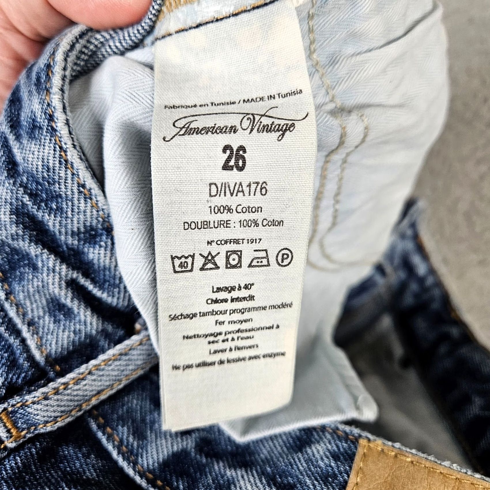 Vintage American Vintage Le Fitte Women's Blue Mid-Rise Casual Jeans Sz 26 Size 26" / US 2 / IT 38 - 5 Thumbnail