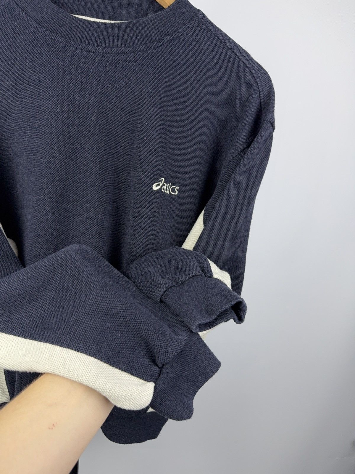 Asics Vintage 90s Retro Asics Retro Crewneck Sweatshirt Navy Size US S / EU 44-46 / 1 - 11 Thumbnail