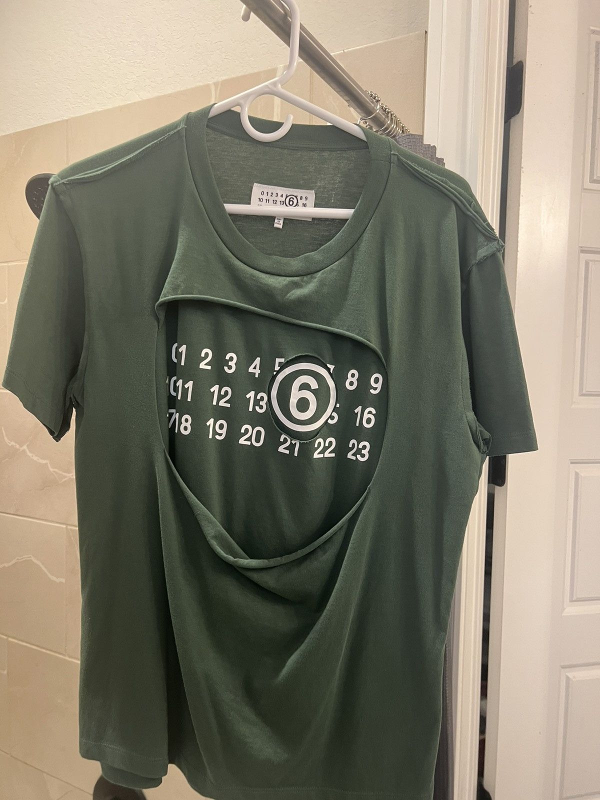Maison Margiela 2024 MM6 Maison Margiela Numbers T- Shirt 'Green' Size US M / EU 48-50 / 2 - 2 Thumbnail