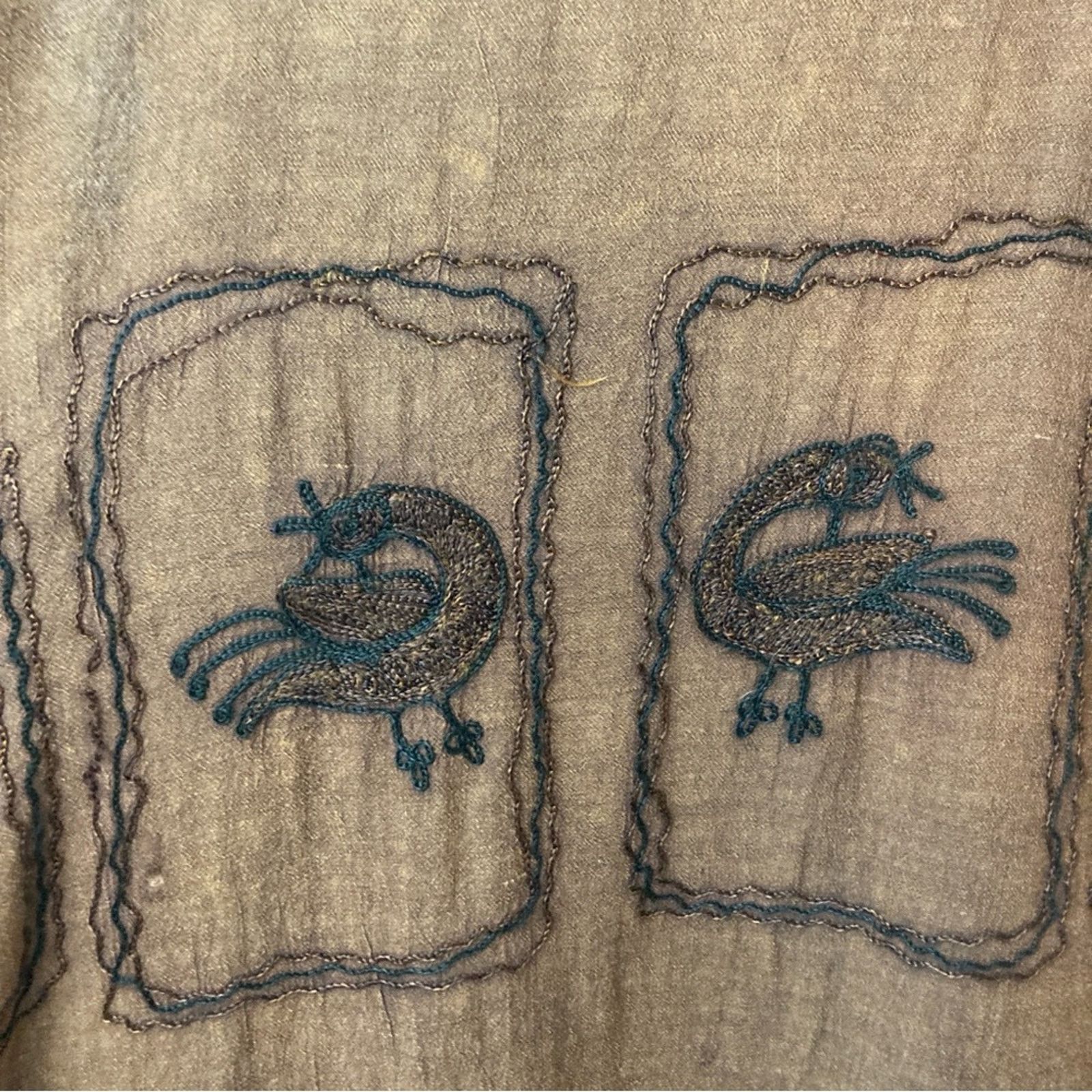 Vintage Vintage! Indonesian Embroidered Brown Tunic Shirt Top Size M / US 6-8 / IT 42-44 - 6 Thumbnail