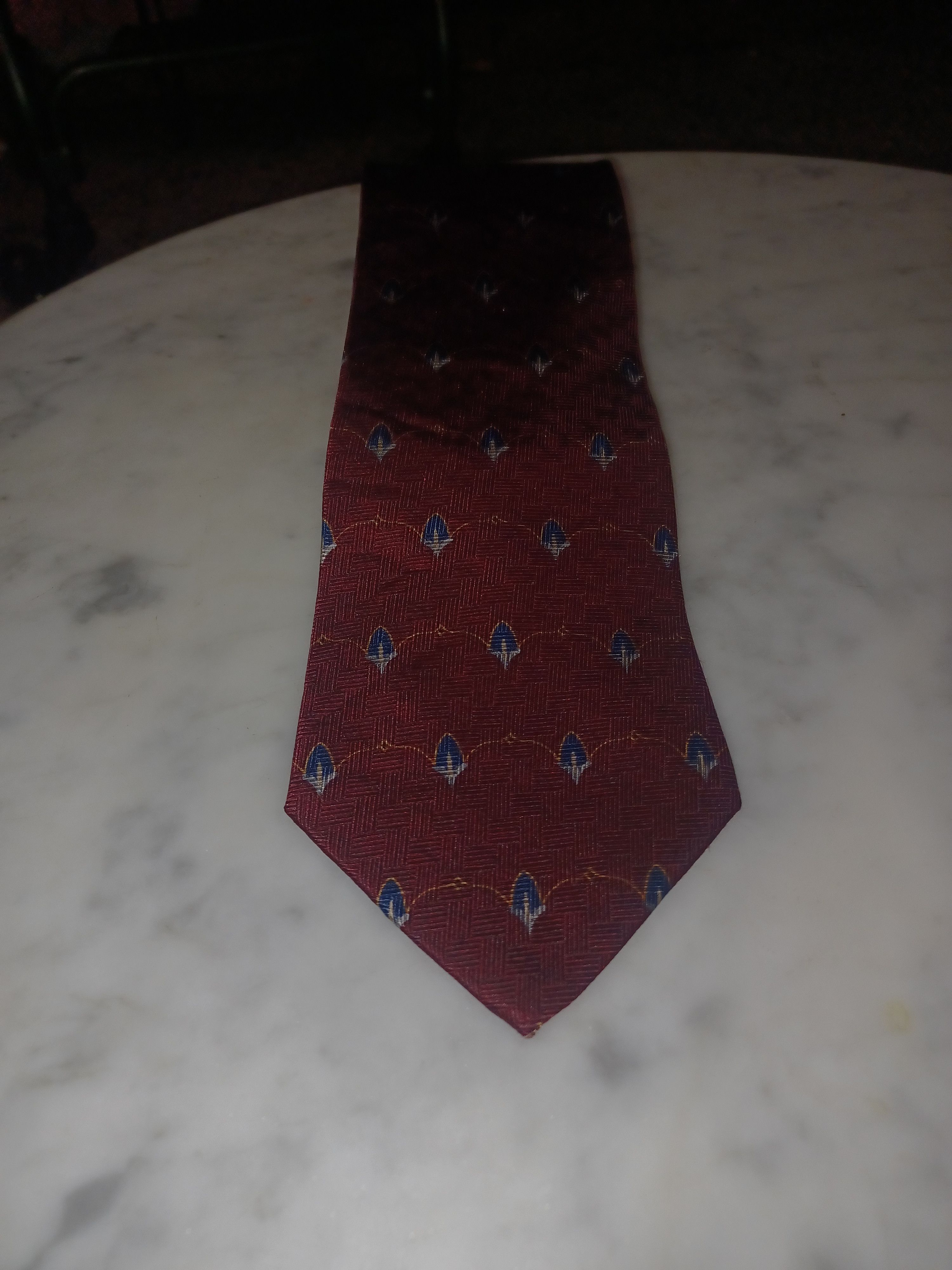Stafford Stafford Men's 100% Silk Tie Maroon Size ONE SIZE - 1 Thumbnail