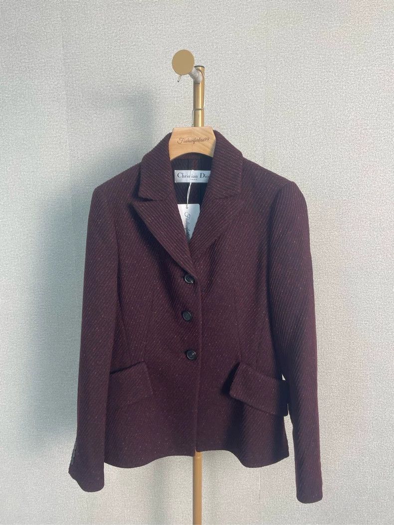 Dior Dior Burgundy Blazer Size 36 Size US S / EU 44-46 / 1 - 1 Thumbnail
