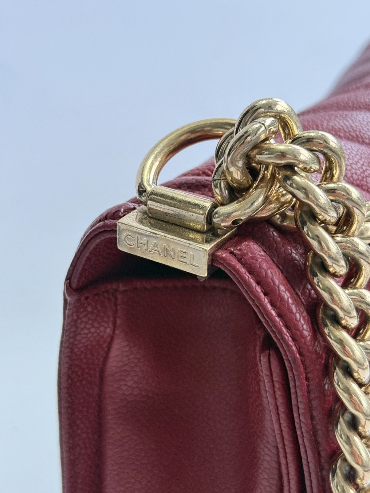 Chanel Chanel - Chevron LeBoy Maroon GHW Bag Size ONE SIZE - 6 Thumbnail