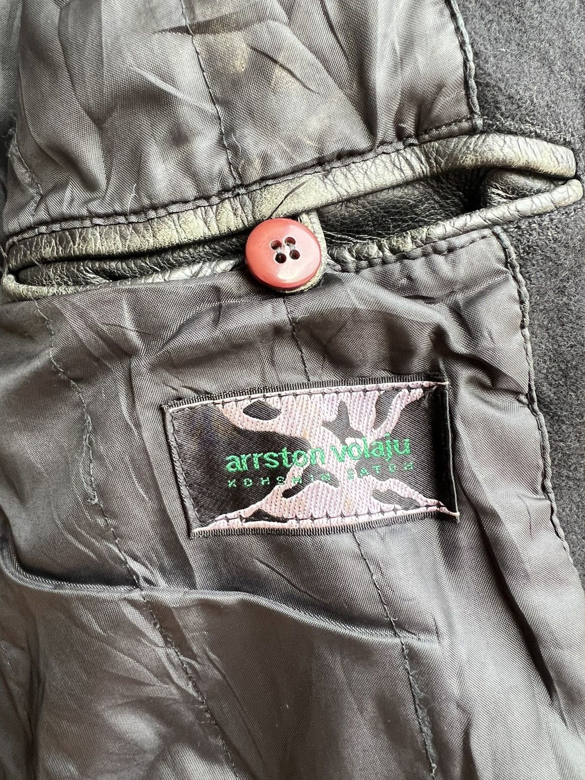 Leather Vintage Arrston Volaju Japan Distress Hybrid Leather Jacket Size US M / EU 48-50 / 2 - 24 Thumbnail