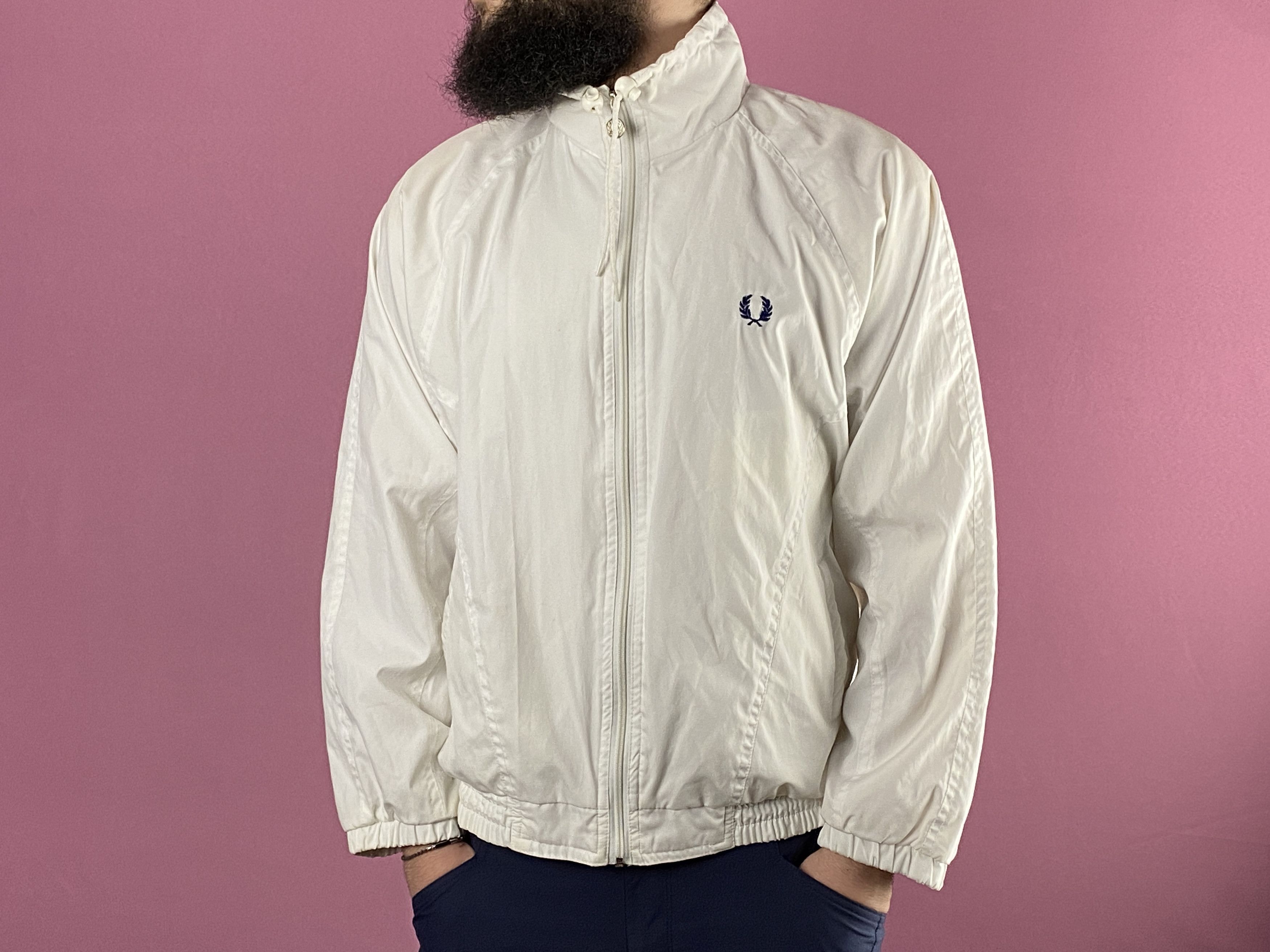Fred Perry × Vintage 80s Fred Perry Sportswear Vintage Men's Windbreaker Jacket Size US L / EU 52-54 / 3 - 1 Thumbnail