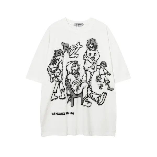 VIBE Streetwear Funny Anime Cartoon Graphic Oversized T-Shirt y2k Size US M / EU 48-50 / 2 - 5 Thumbnail