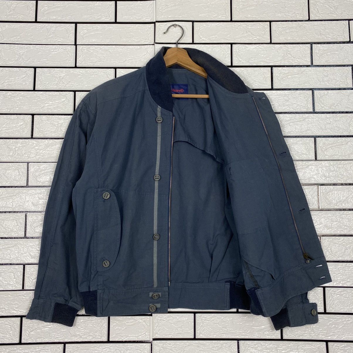 Japanese Brand 📌Vintage Bomber Jacket Fly Cacharel Bondage Design Size US L / EU 52-54 / 3 - 12 Thumbnail