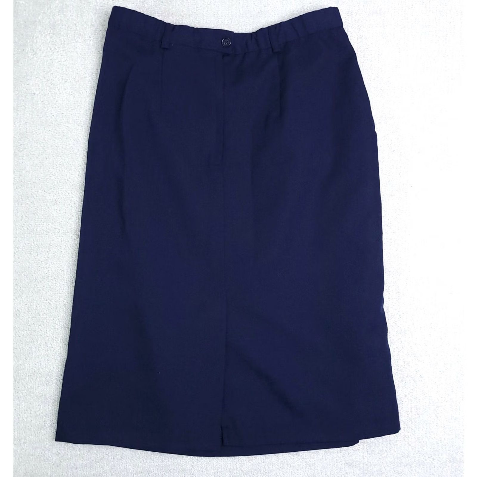 Vintage VINTAGE Lucia Petites Skirt Women's 10 Blue Lined Back Zip Slit Polyester Wool USA Size 32" / US 10 / IT 46 - 6 Thumbnail