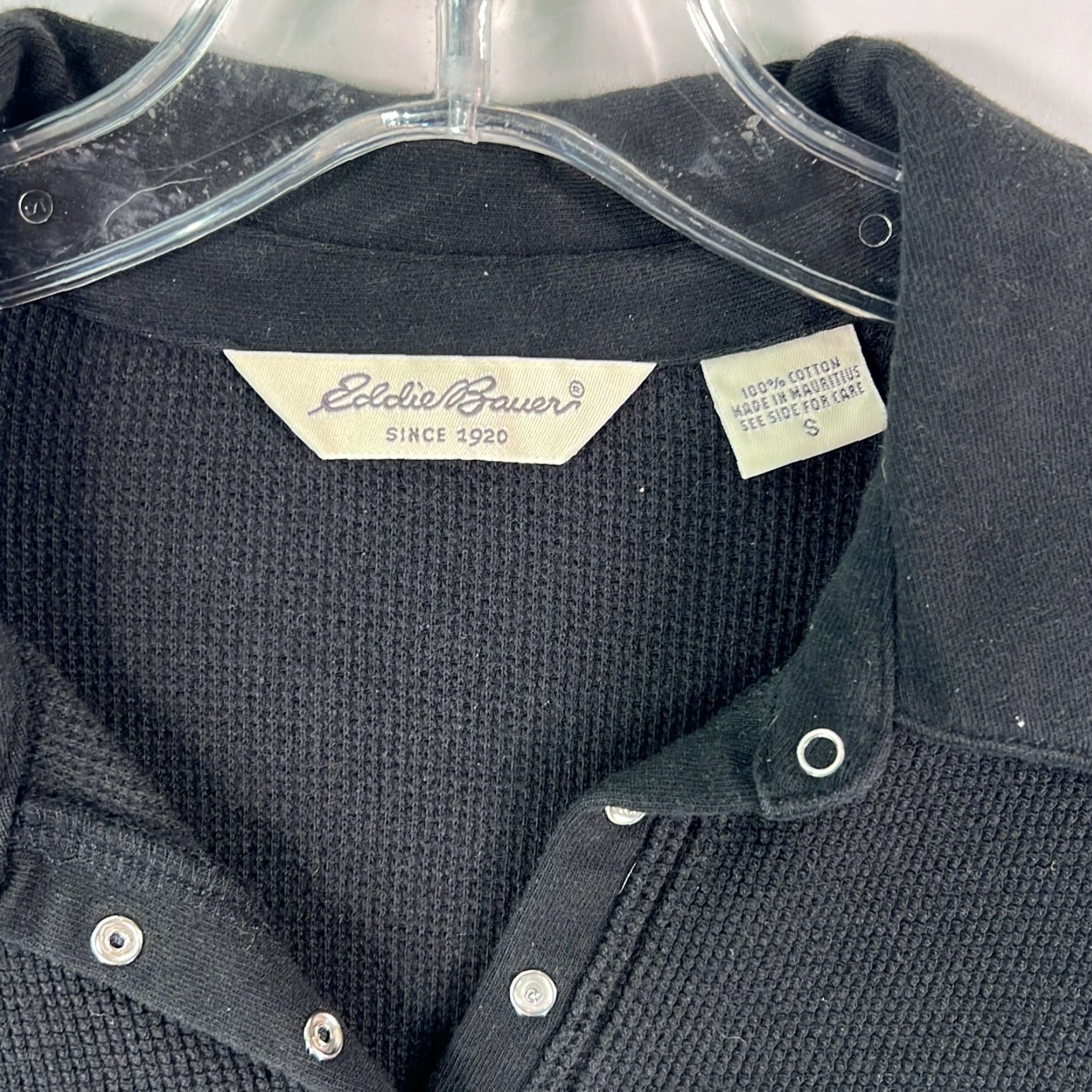 Eddie Bauer Eddie Bauer Blouse Shirt Women S Black 3/4 Sleeve Snap Front Collared 100% Cotton Modern Classic Size S / US 4 / IT 40 - 4 Thumbnail