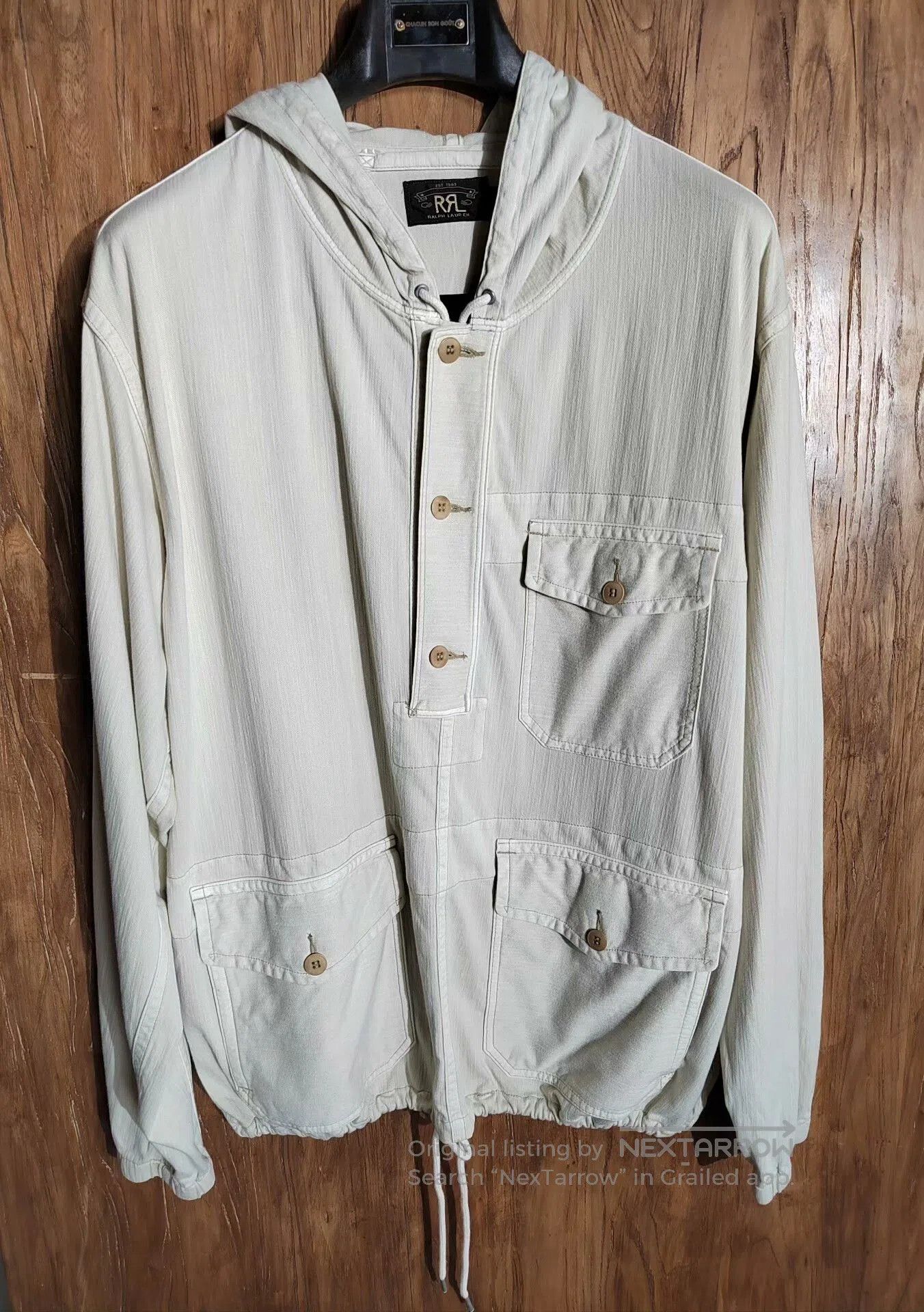 RRL Ralph Lauren RRL White Hooded Jacket with Pockets. Size US XL / EU 56 / 4 - 1 Thumbnail