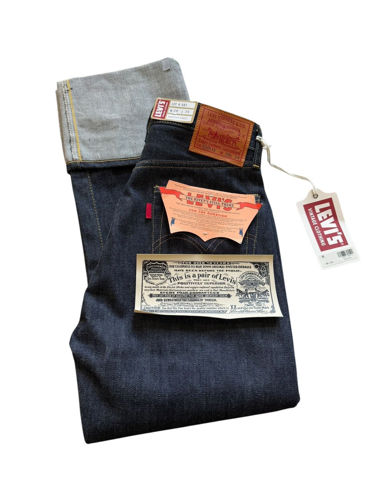 Levi's Vintage Clothing LVC 1944 1/100 WW2Cone Mills White Oak Perfect Imperfections Size US 28 / EU 44 - 1 Thumbnail