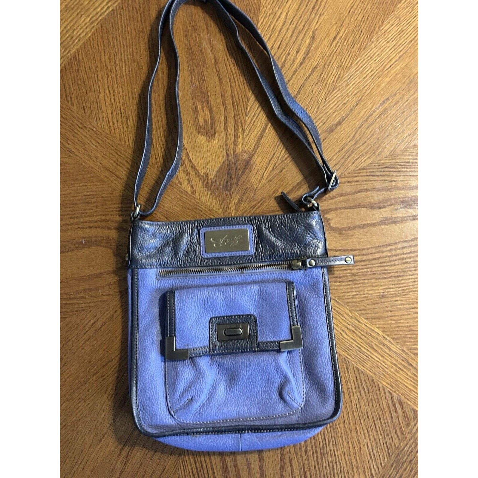 Other sharif leather crossbody purse Periwinkle Blue And Gunmetal Size ONE SIZE - 1 Thumbnail