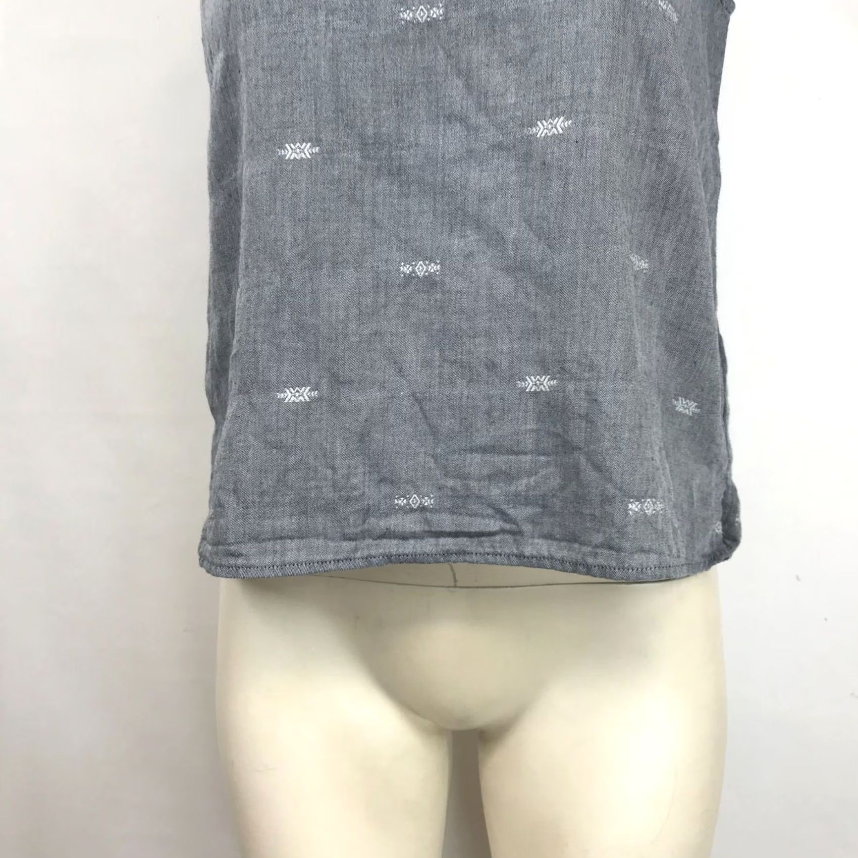 Eileen Fisher Eileen Fisher Women XS Gray SleeveLESS Round Neck Cotton Blend Top - Regular Size XS / US 0-2 / IT 36-38 - 3 Thumbnail