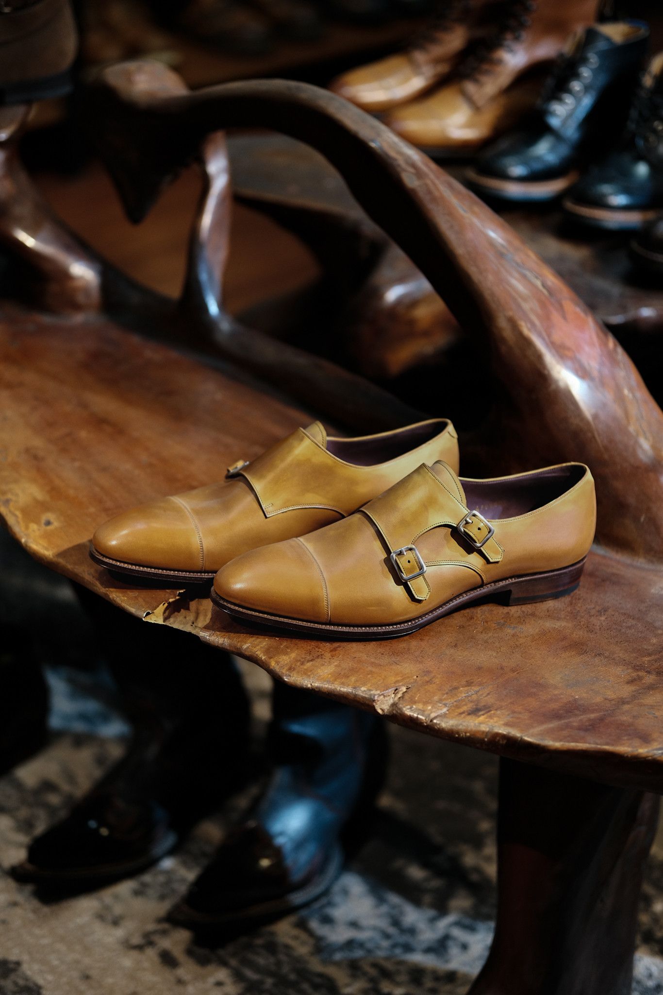 Carmina Carmina Double Monk Strap Shoes in Tan Vegano Size US 11 / EU 44 - 6 Thumbnail