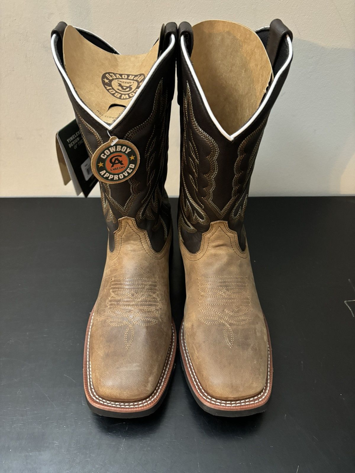 Other Laredo Montana Leather Western Cowboy Boots Brown Size US 9.5 / EU 42-43 - 2 Thumbnail