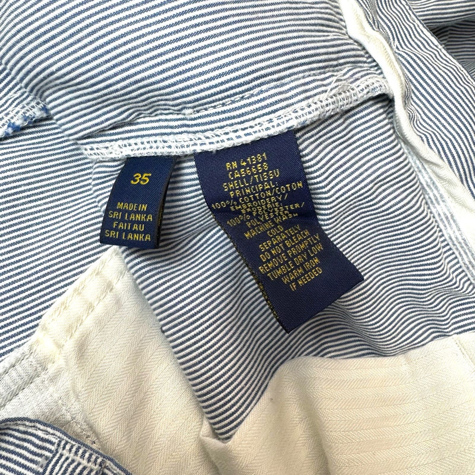 Polo Ralph Lauren Polo Ralph Lauren Blue Striped Embroidered Logo Shorts 35 Size US 35 - 6 Thumbnail